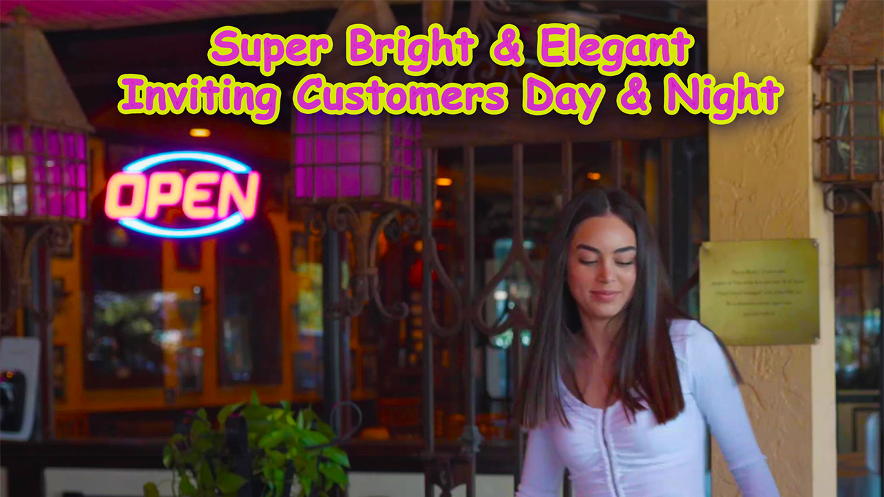 thumbnail video image 2 of Extra Large Jumbo LED Business Open Sign Ultra Bright 32 Inch Remote Control Animated, 2 of 15