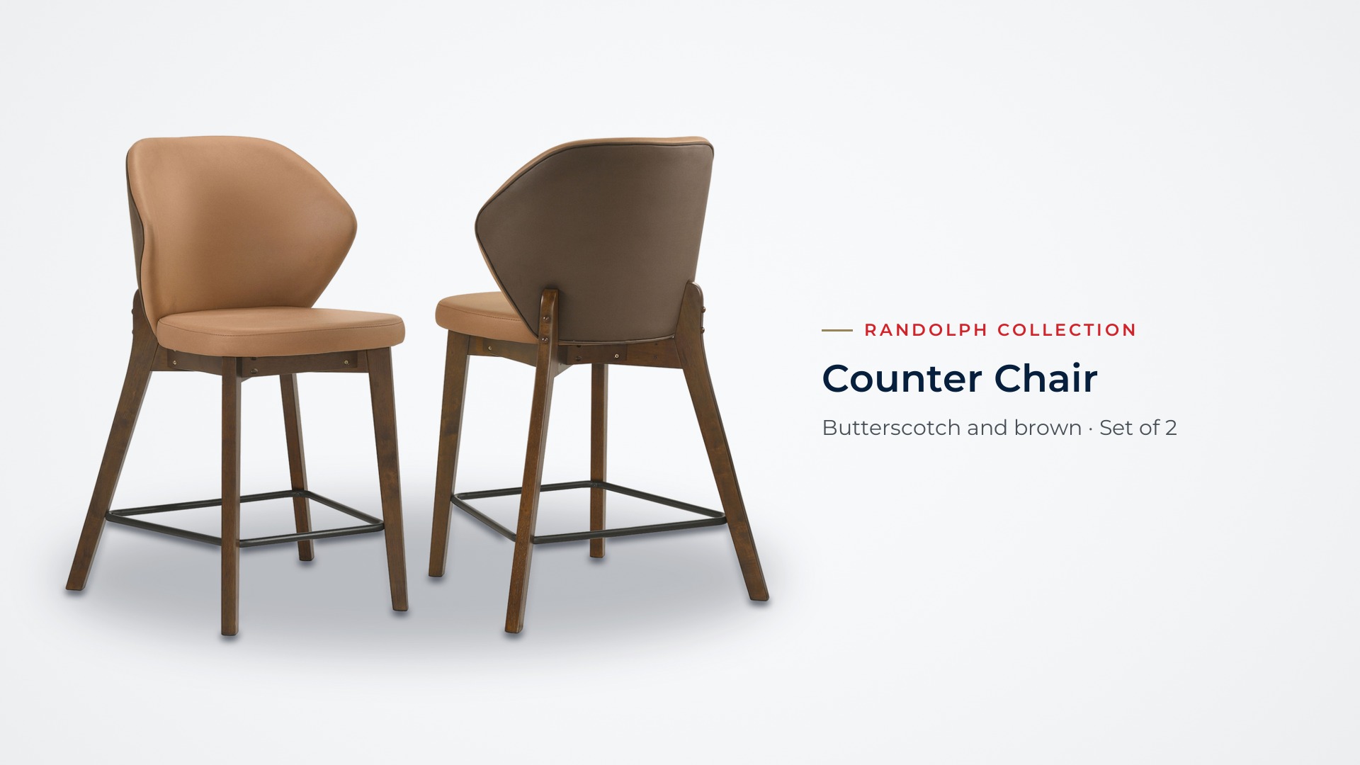 Coaster Randolph Upholstered Counter Height Chair, Butterscotch and ...