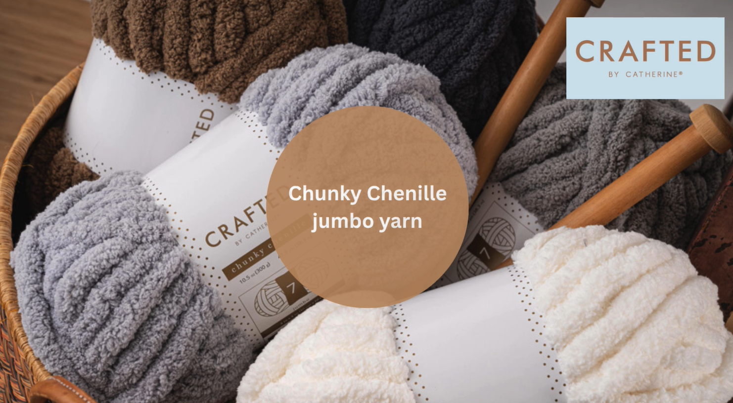 thumbnail video image 2 of Crafted by Catherine Red Chunky Chenille Jumbo Yarn, 31.7 yards, 8oz/227g (6 Pack), 2 of 10