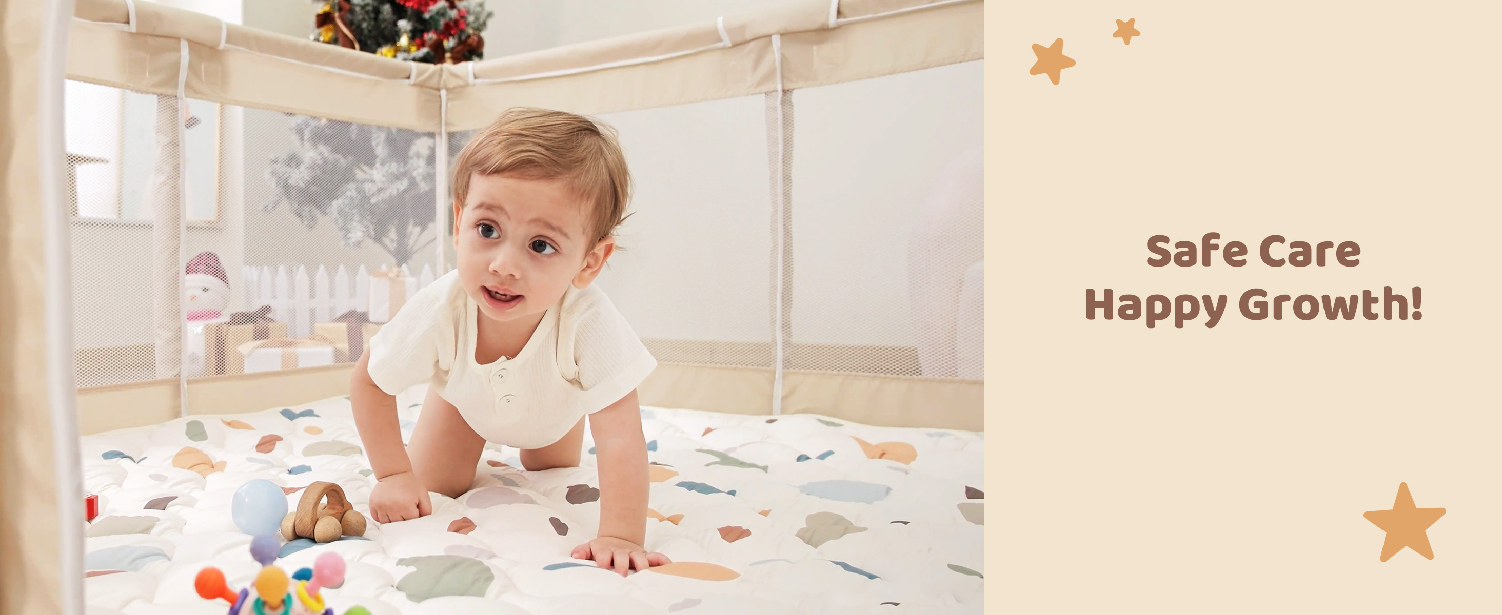 thumbnail video image 2 of Beavtaens Baby Playpen, 50"x50" Baby Play Yard with Anti-Slip Base, Travel Fence for 0-18 Months, 2 of 8