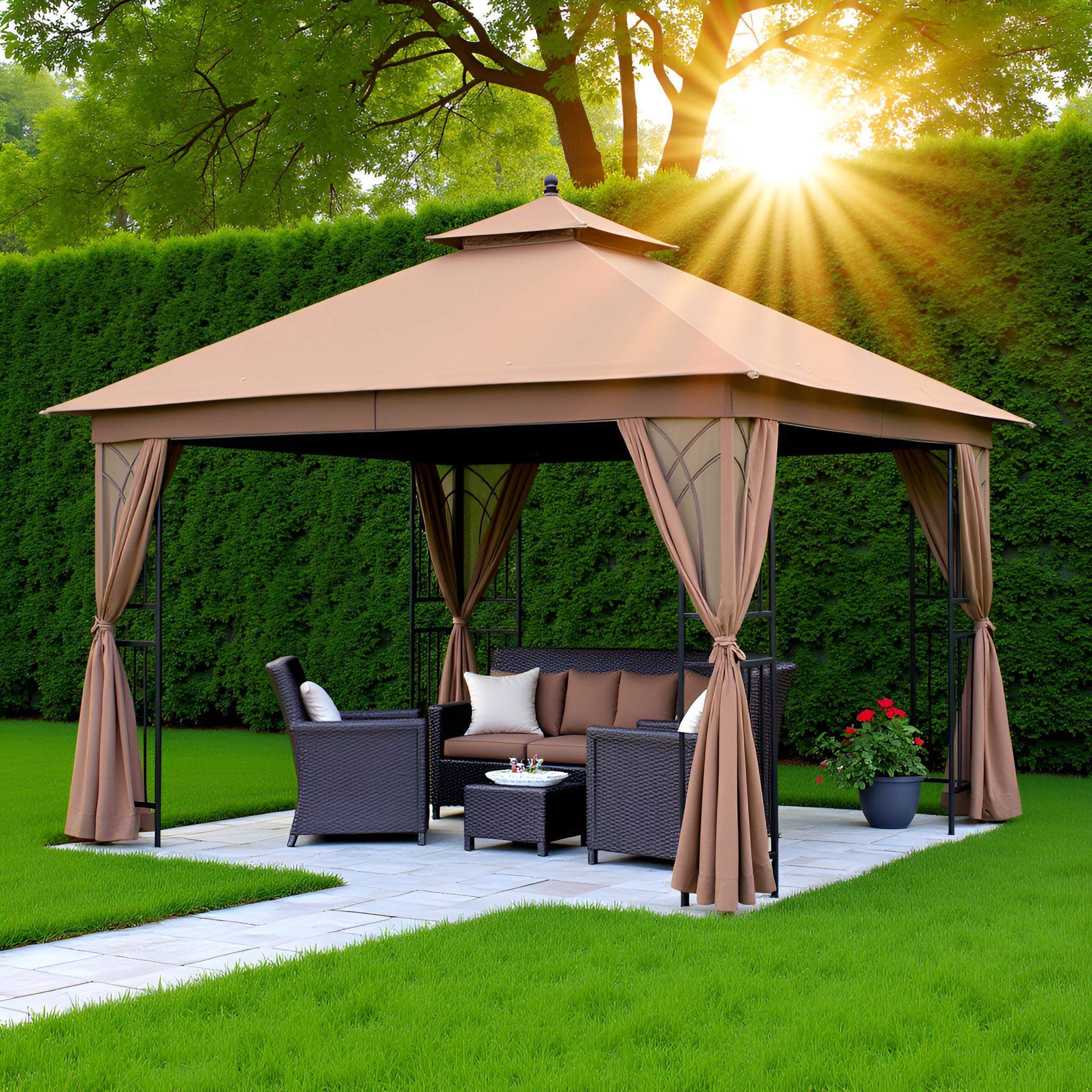 APEX GARDEN ​Harmony II 10' x 10' Gazebo with Mosquito Net and