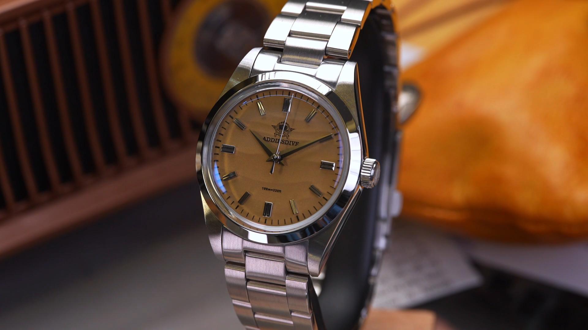 thumbnail video image 2 of ADDIESDIVE Luxury Men's Dive Watch, Japanese Quartz Movement, 100m Water Resistant Analog Watch with 316L Stainless Steel, AD2030, 2 of 2