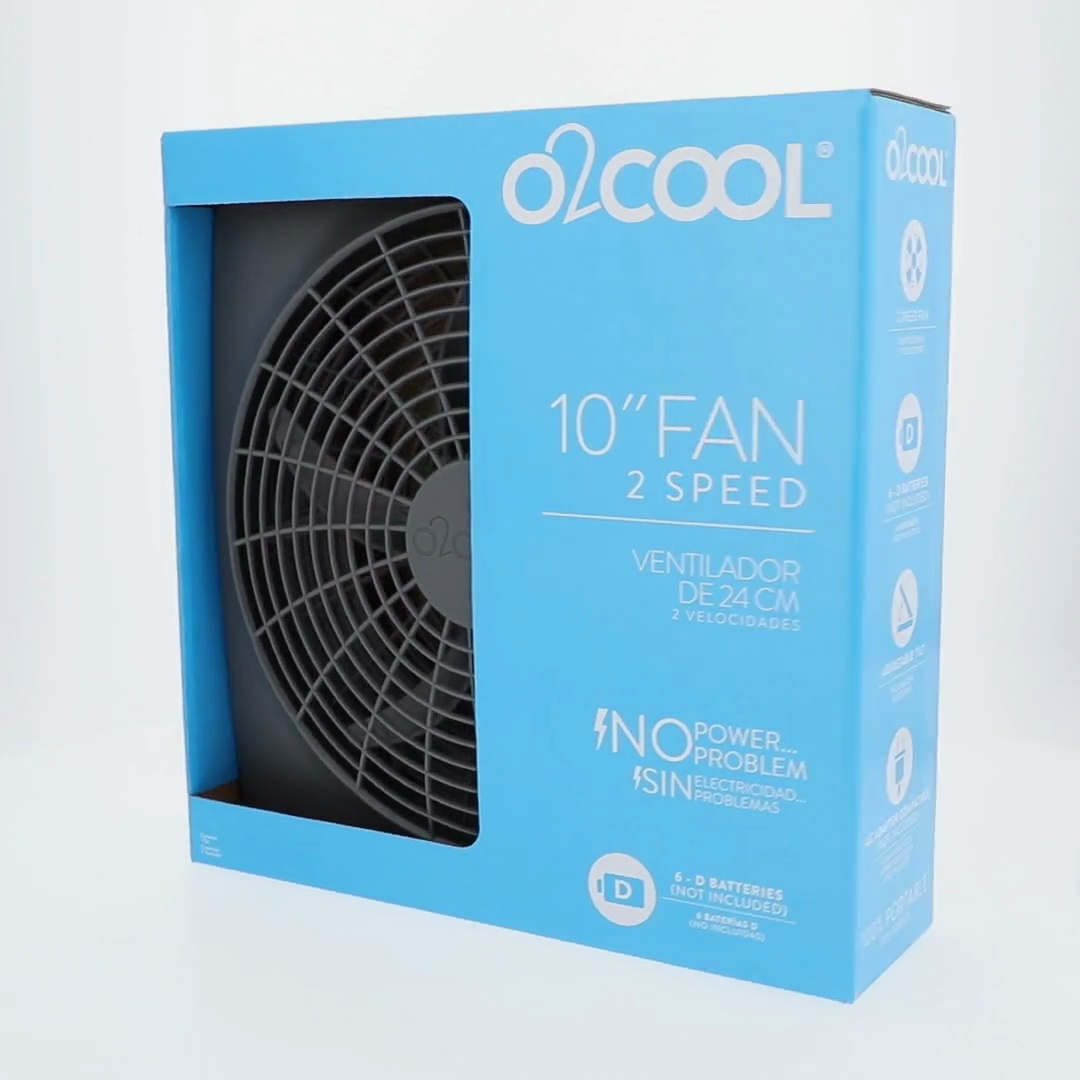 2 pack) O2COOL 10 inch Battery or Electric Portable Fan, Camping