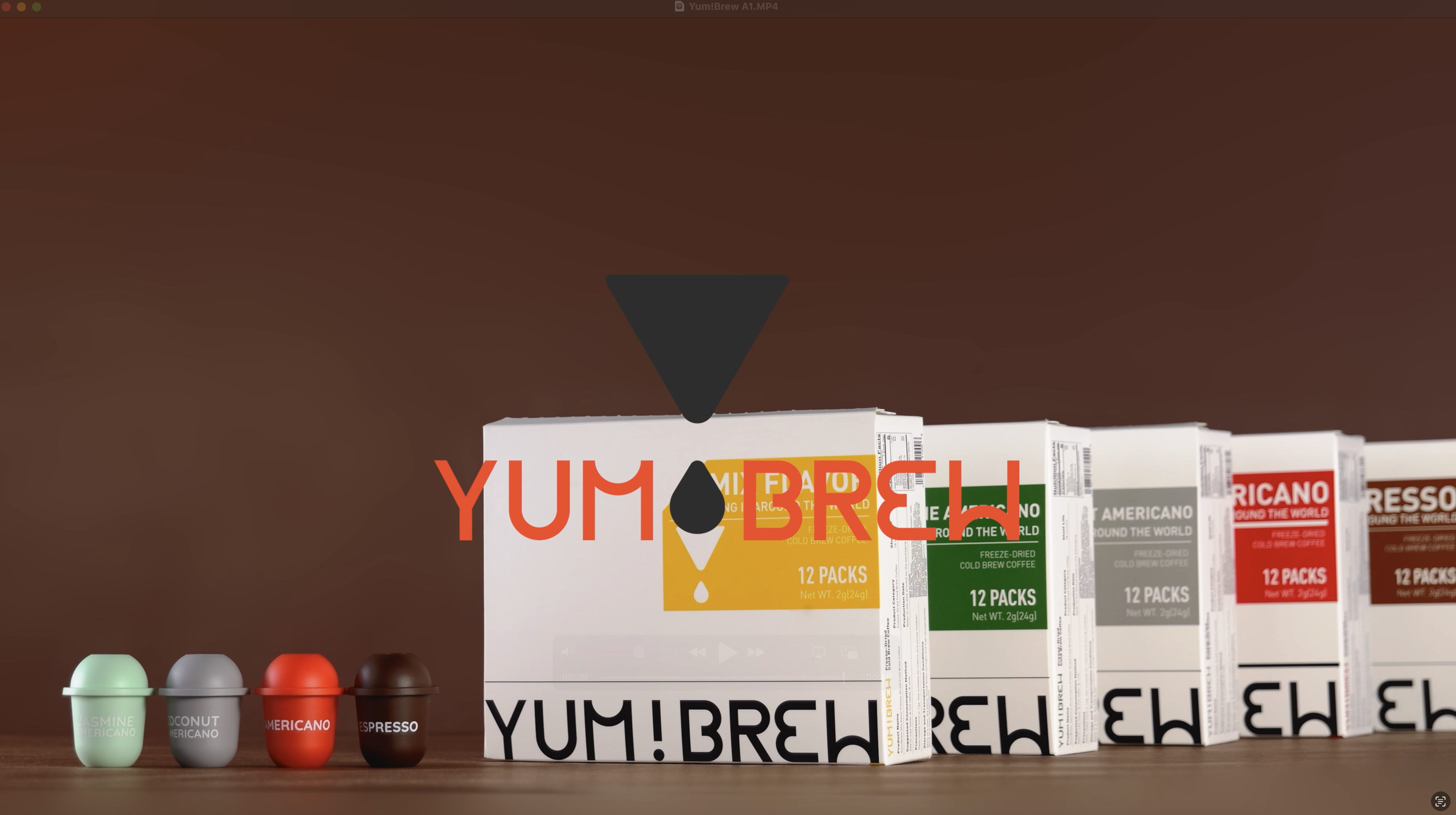 thumbnail video image 2 of Yum!Brew Instant Americano Coffee – Freeze-Dried Arabica from Yunnan | 12 Single Servings | Bold & Smooth | Hot or Cold Brew | No Sugar | Low Calorie | Travel-Friendly Mini Pods, 2 of 11