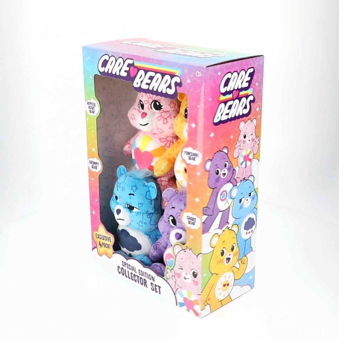 Care Bears 8 Inch Plush 4-Pack Treasure Box Wave 2 - Soft Huggable
