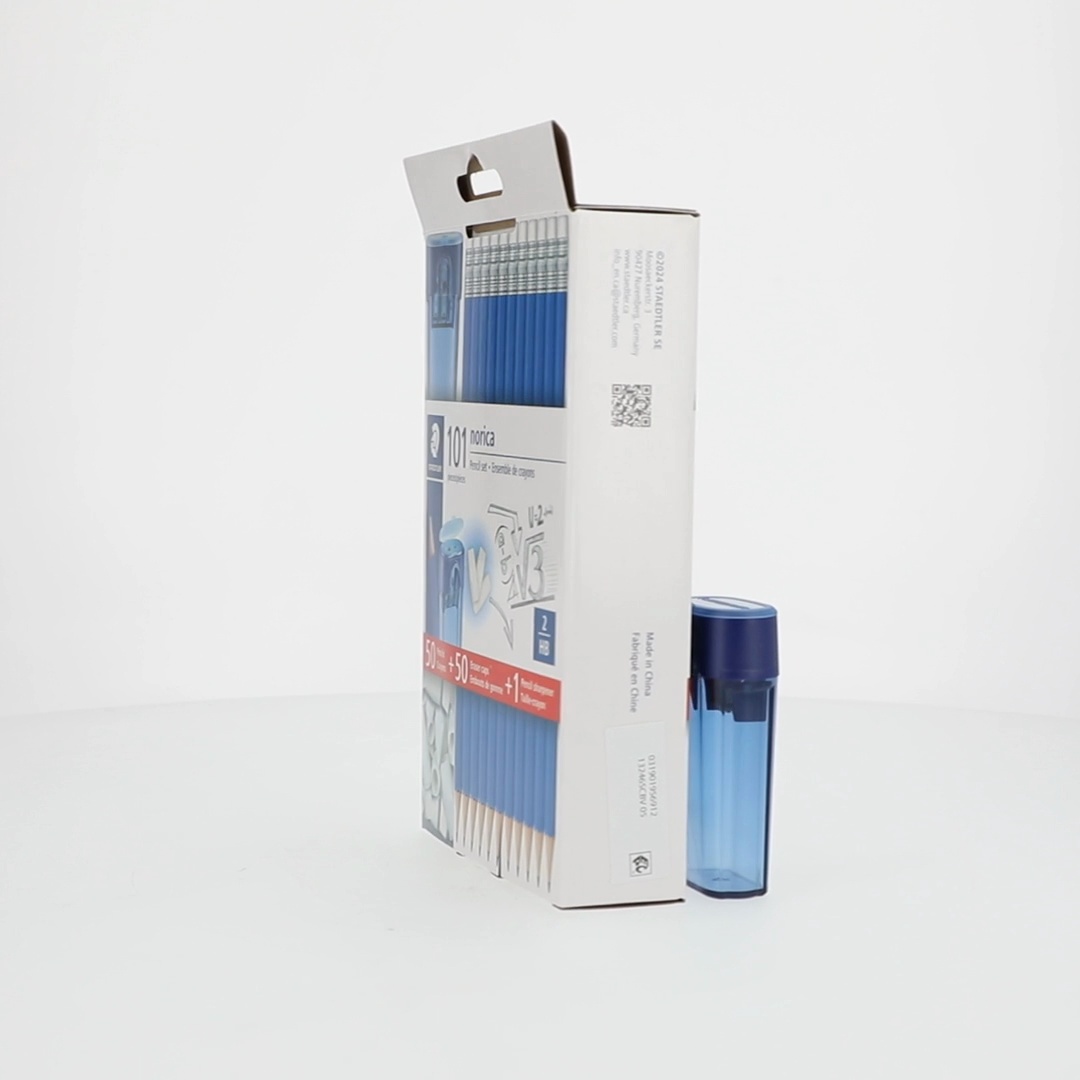 STAEDTLER Blue Wood Cased HB #2 Pencils 50ct with Eraser Caps and