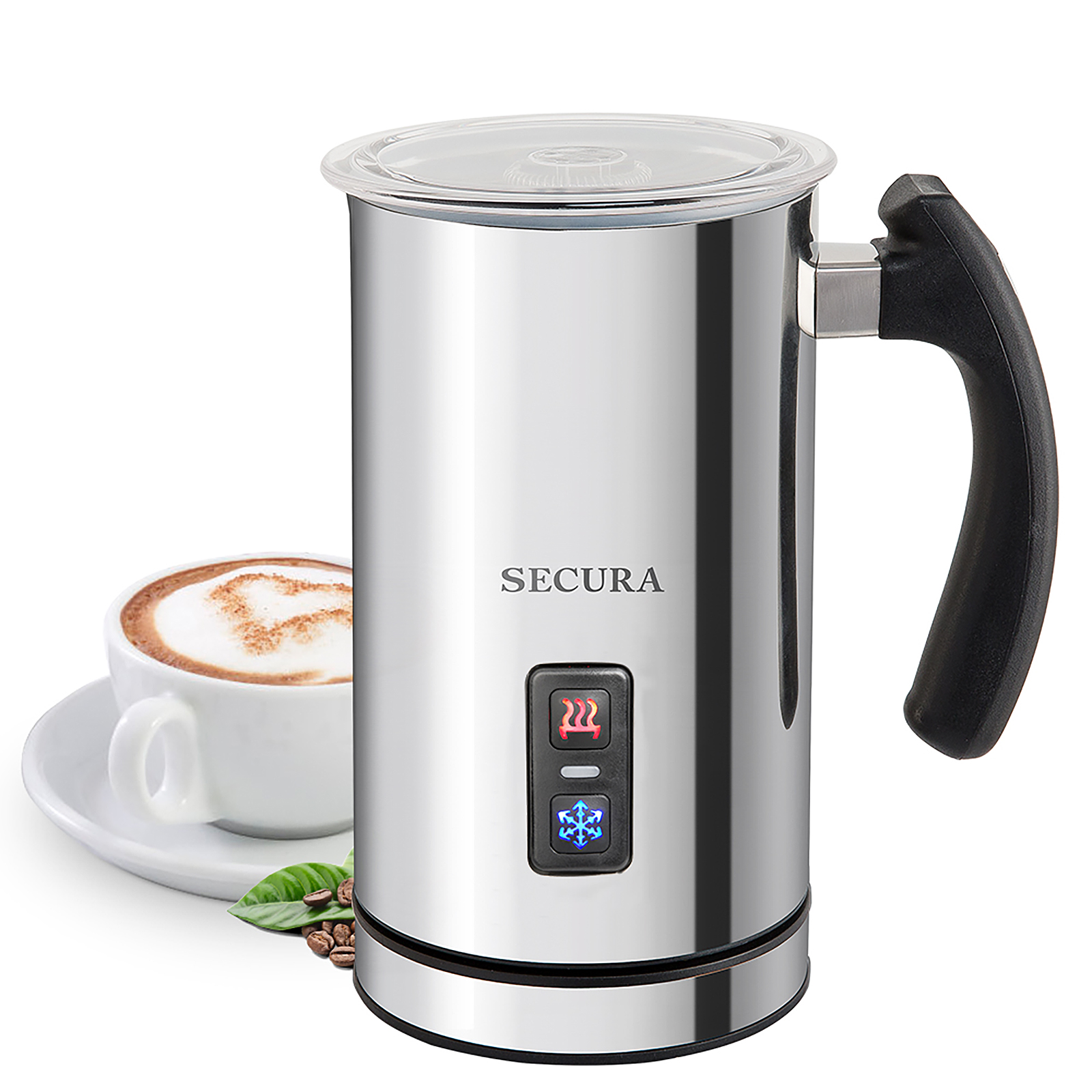 thumbnail video image 2 of Secura Electric Milk Frother, Automatic Milk Steamer Warm or Cold Foam Maker for Coffee, Cappuccino, Latte, Stainless Steel Milk Warmer with Strix Temperature Controls, 2 of 8