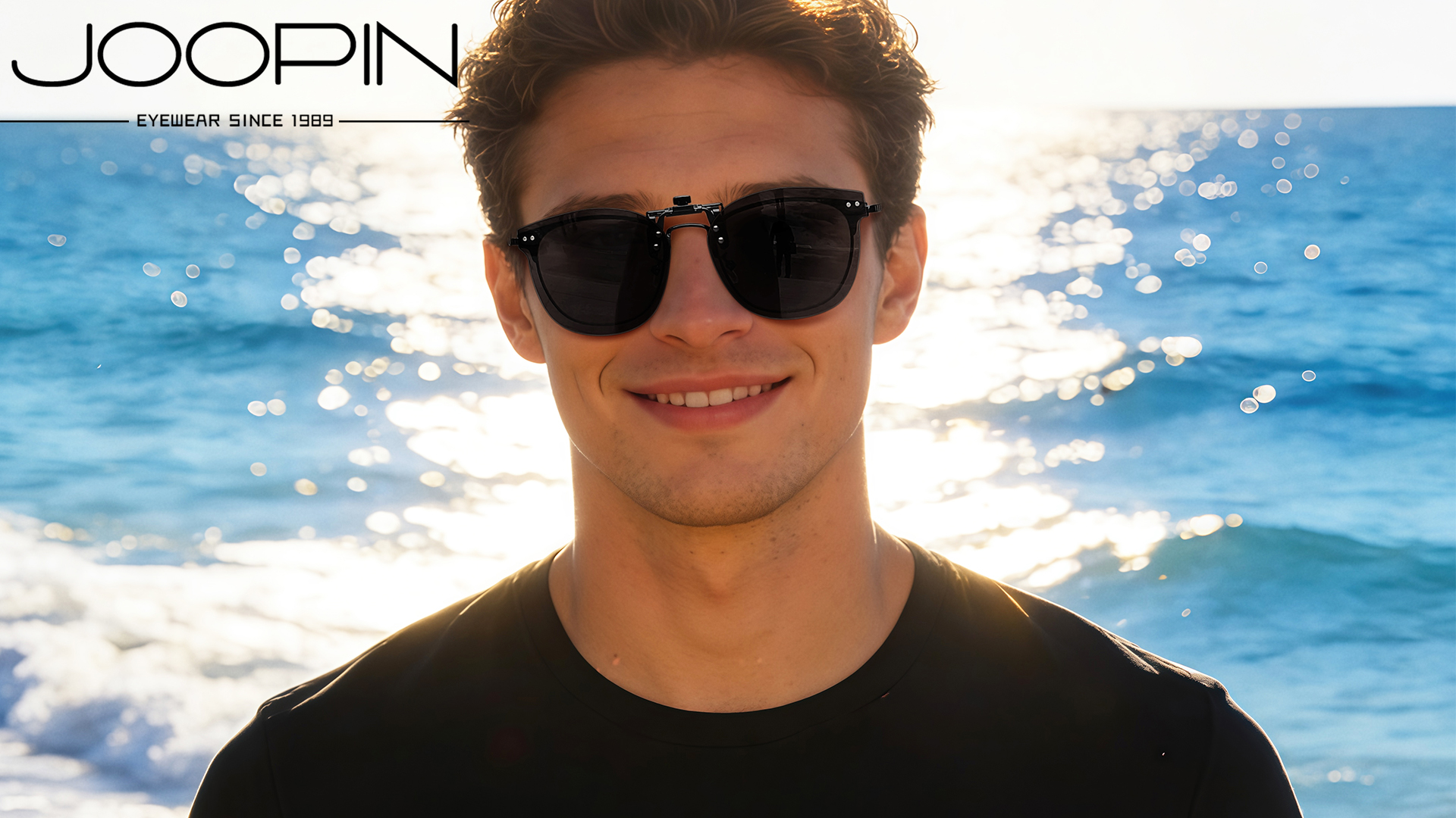 thumbnail video image 2 of Joopin Polarized Clip on Sunglasses Flip up UV400 Protection Clip Rimless Sunglasses over Prescription Glasses, 2 of 10
