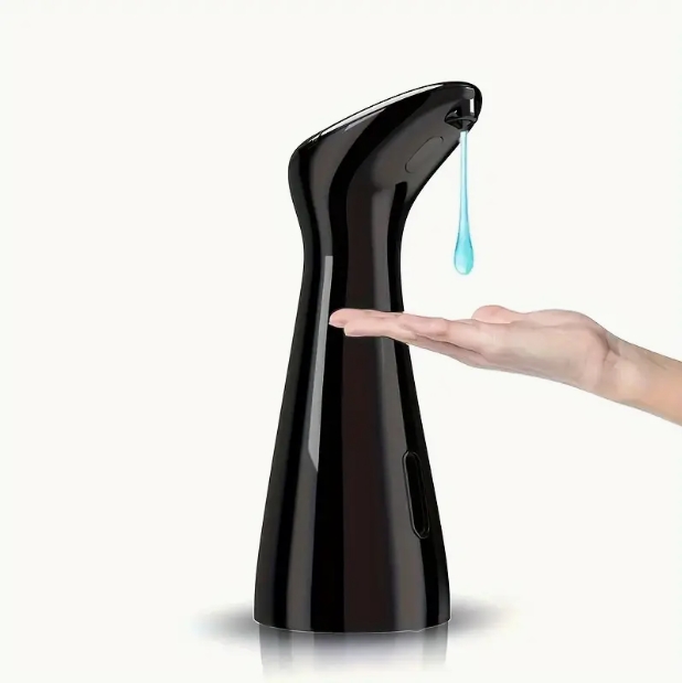 thumbnail video image 2 of Touchless Automatic Soap Dispenser – Infrared Sensor, Hands-Free Operation, Adjustable Output, Battery-Powered (AAA Not Included), Modern Black Design for Bathroom, Kitchen, Office, Hotel Use, 2 of 6