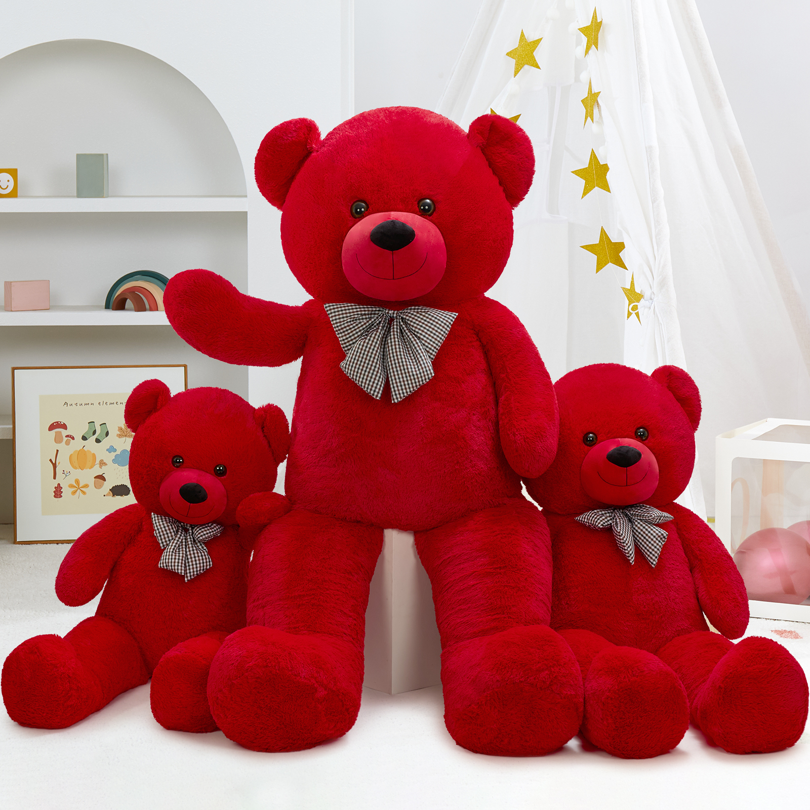 thumbnail video image 2 of MorisMos Giant Teddy Bear 55" Stuffed Animal Soft Big Bear Plush Toy, 2 of 7