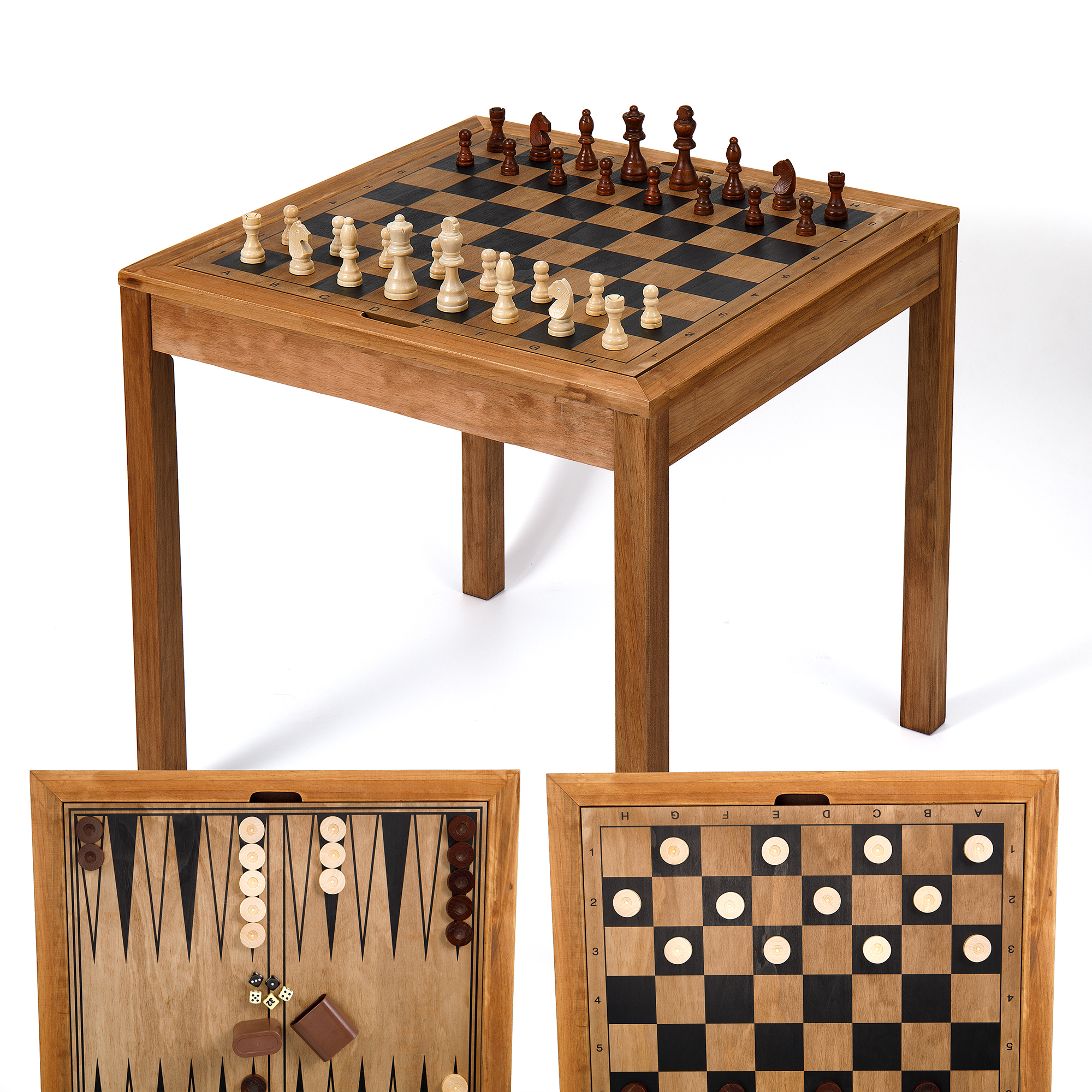 thumbnail video image 2 of Sterling Games Wooden Chess Table with Checkers Backgammon Combo Set, Espresso Ember, 2 of 10