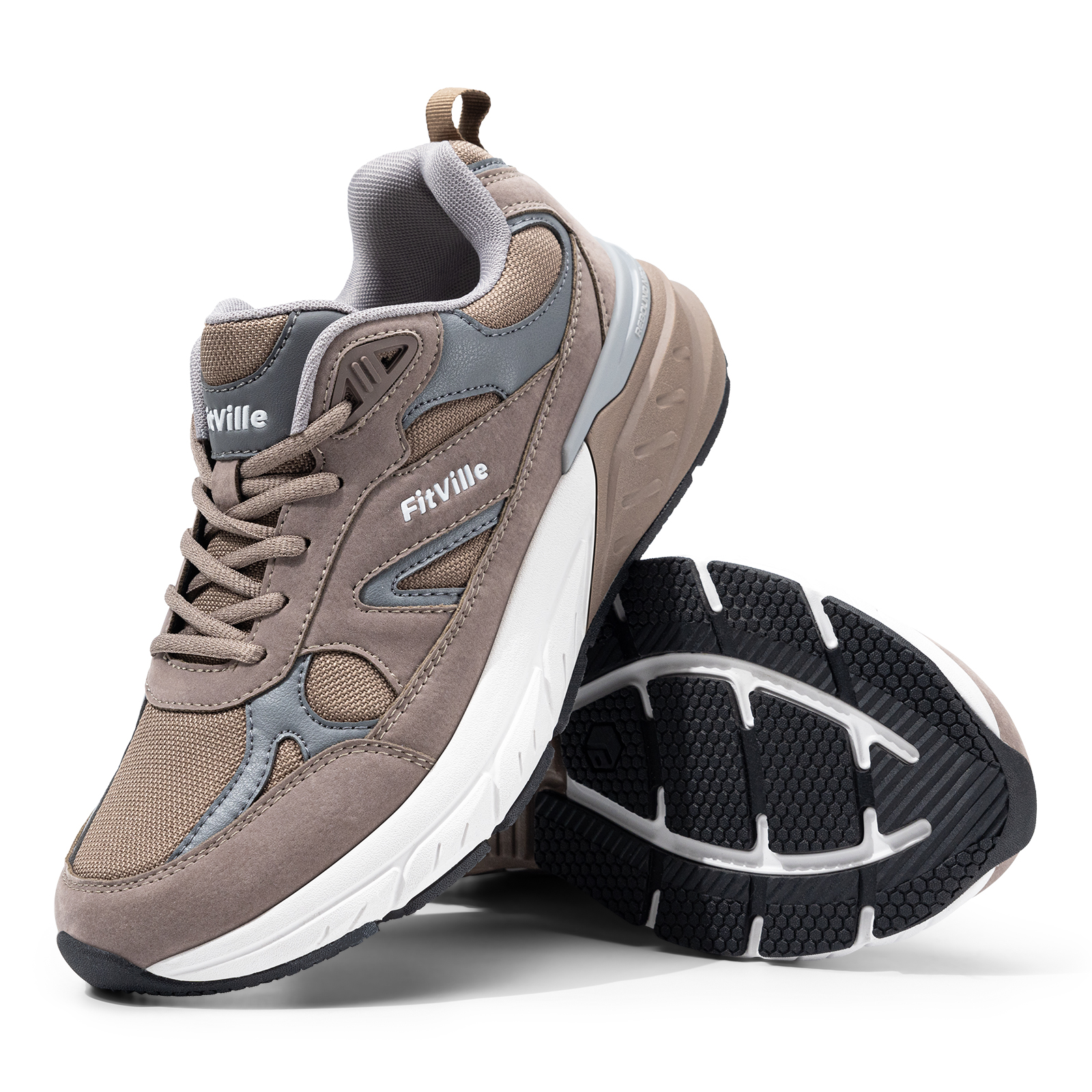 thumbnail video image 2 of FitVille Extra Wide Mens Walking Shoes Breathable Sneakers for Men with Arch Support, 2 of 7