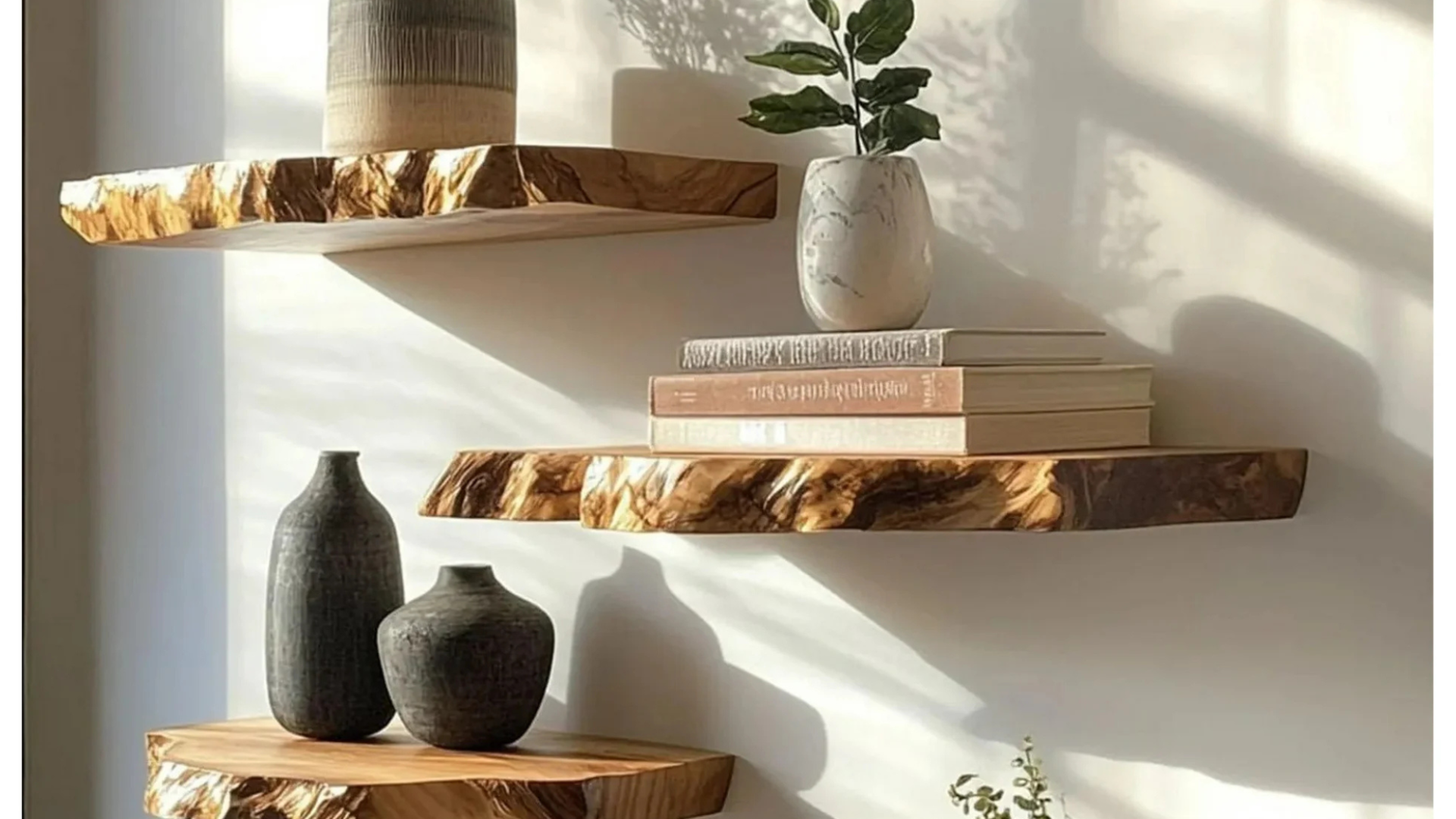 thumbnail video image 2 of Wood Floating Shelves for Bathroom Living Room Bedroom Kitchen Farmhouse., 2 of 5