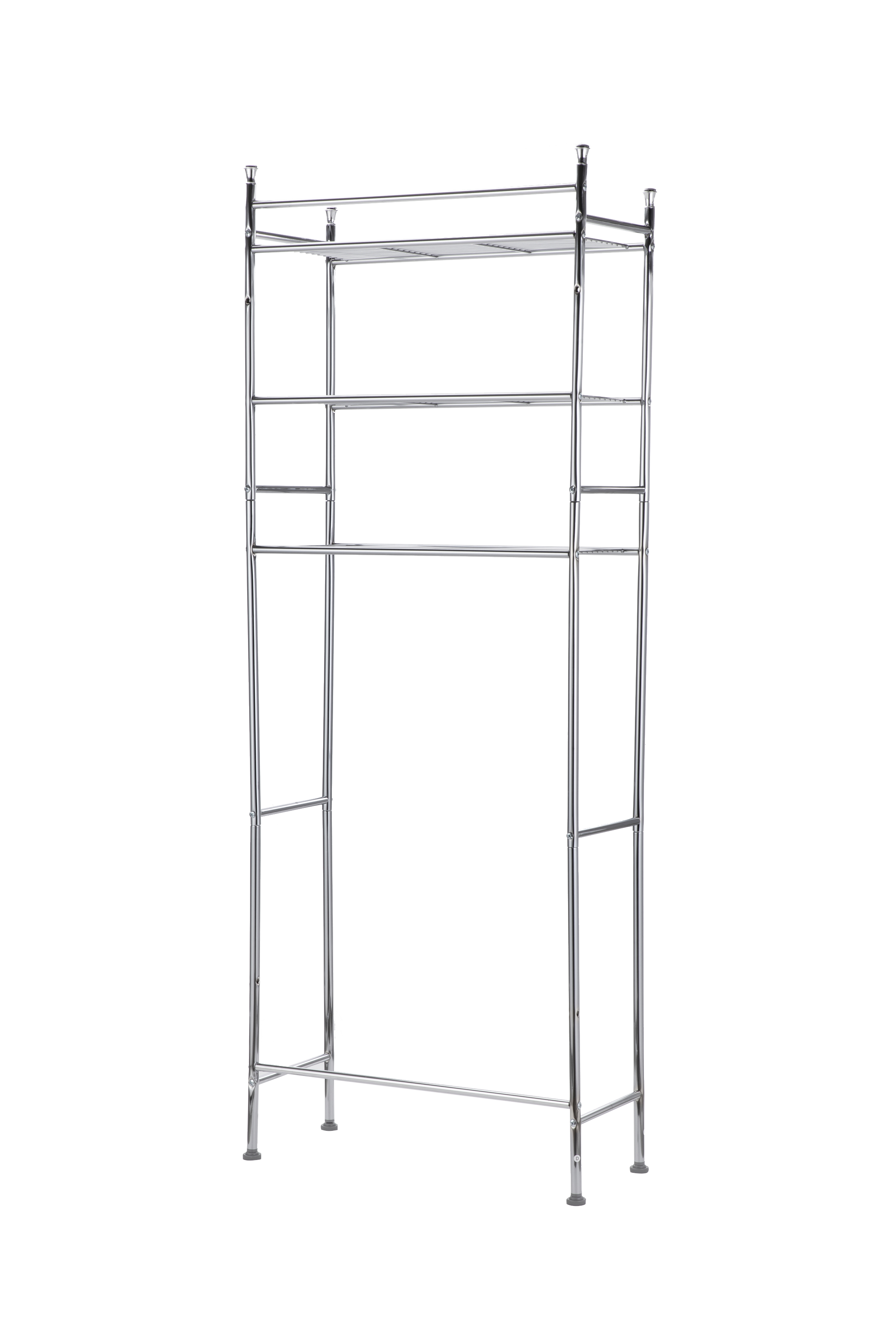 3-Tier Over the Toilet Bathroom Storage Rack - Satin Nickel — Home