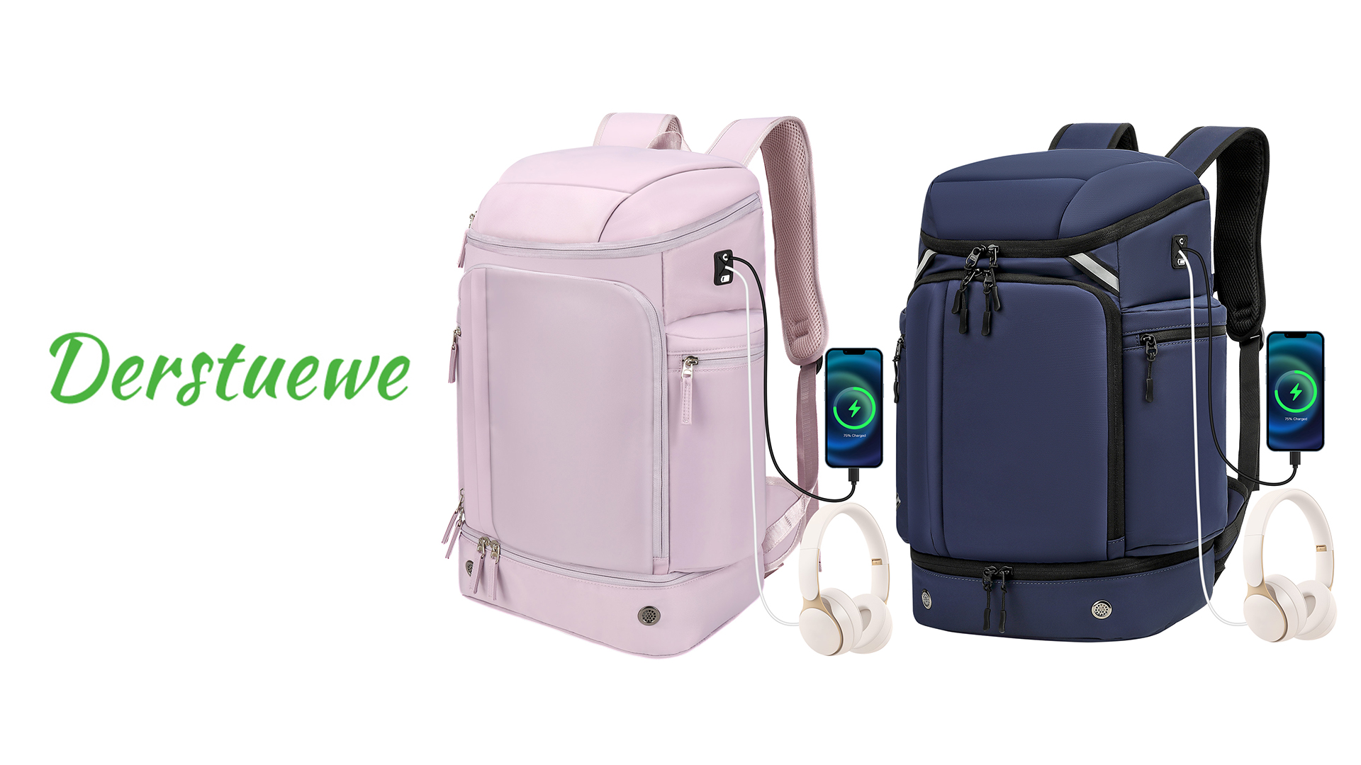 thumbnail video image 2 of Travel Backpack  for Woman,  Large Capacity Hiking Trekking Backpack, Business 17 Inch Laptop Backpack,  Purple, 2 of 8