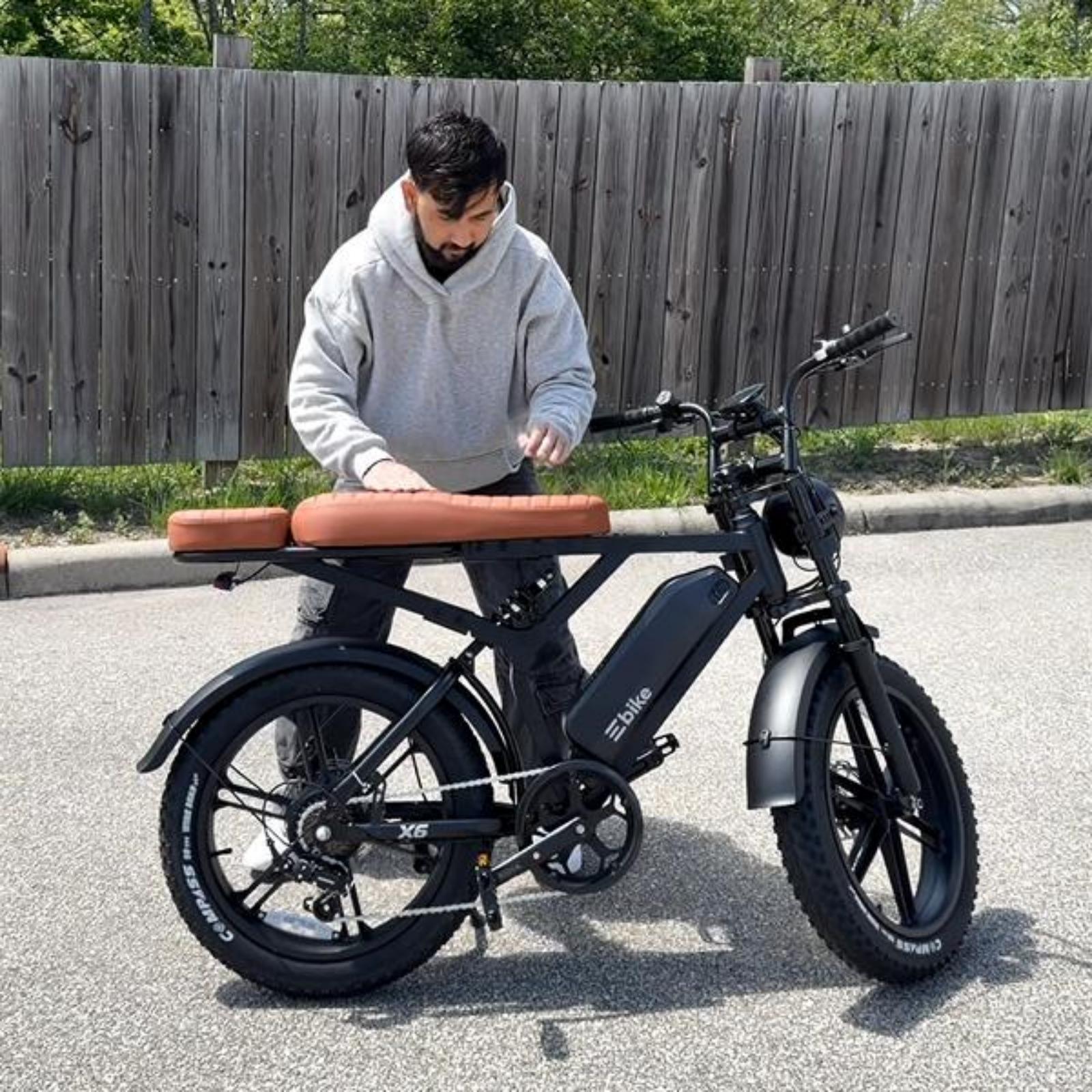 thumbnail video image 2 of Electric Bike for Adults, 20"x4.0 Fat Tire E-Mountain Bicycle (Age 18+), 750W Motor 48V 15Ah Removable Battery 20 mph E-Bike, Tested to UL2849 Standard by SGS, 2 of 11