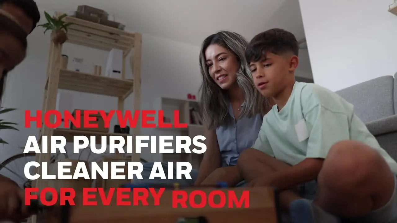 thumbnail video image 2 of Honeywell Air Purifier, HFD300, 1095 sq ft, ifD Particle Washable Filter, Allergen, Smoke, Pollen, Dust Reducer, 2 of 11