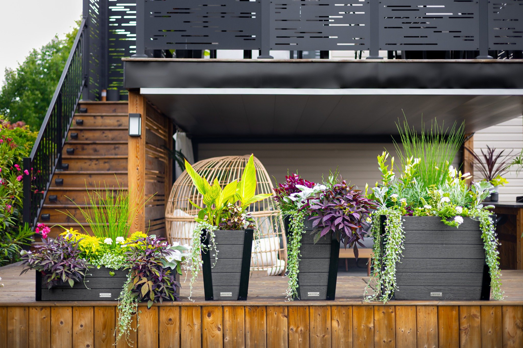 thumbnail video image 2 of Mayne Horizon 48" x 10" x 9" Rectangle Charcoal Plastic Window Box Planter, 2 of 8