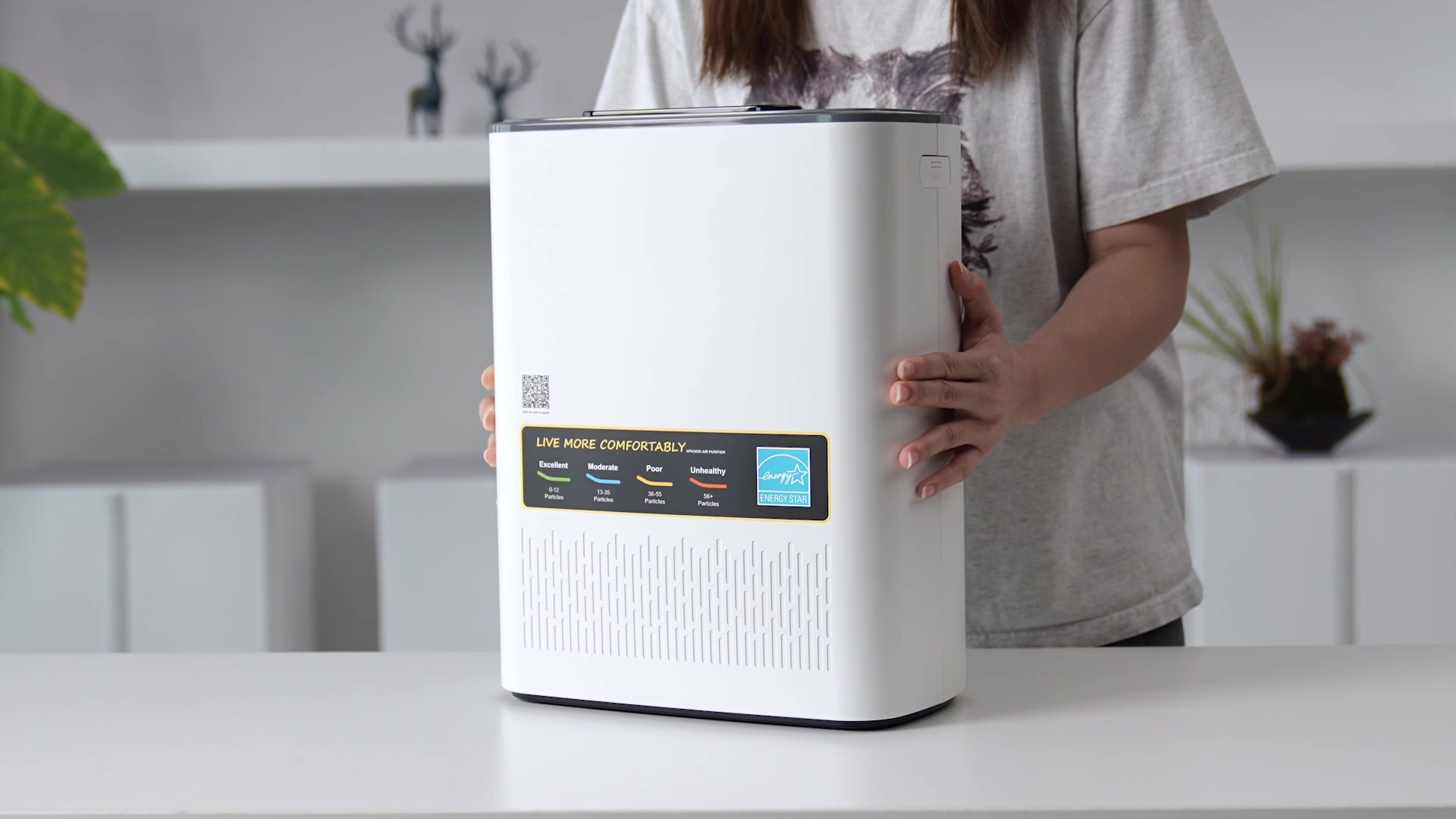 thumbnail video image 2 of Air Purifier for Home Large Room Up to 1123 ft², H13 HEPA Air Purifier for Home Pets Allergies, Air Quality Monitor, Washable Pre-Filter, Auto & Quiet Sleep Mode for Smoke, Dust, Odor & Pollen, 2 of 10
