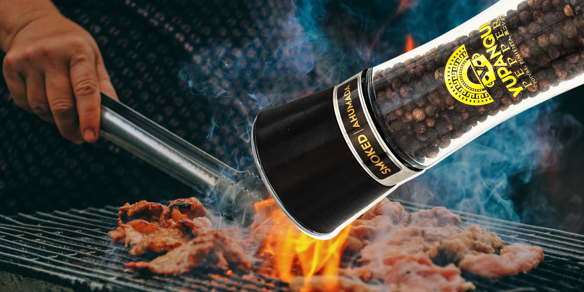 thumbnail video image 2 of Yupanqui Smoked Pepper Grinder for Cooking BBQ 3.5oz, Pure Natural Flavor SMOKED PEPPERCORNS Organic, 2 of 13