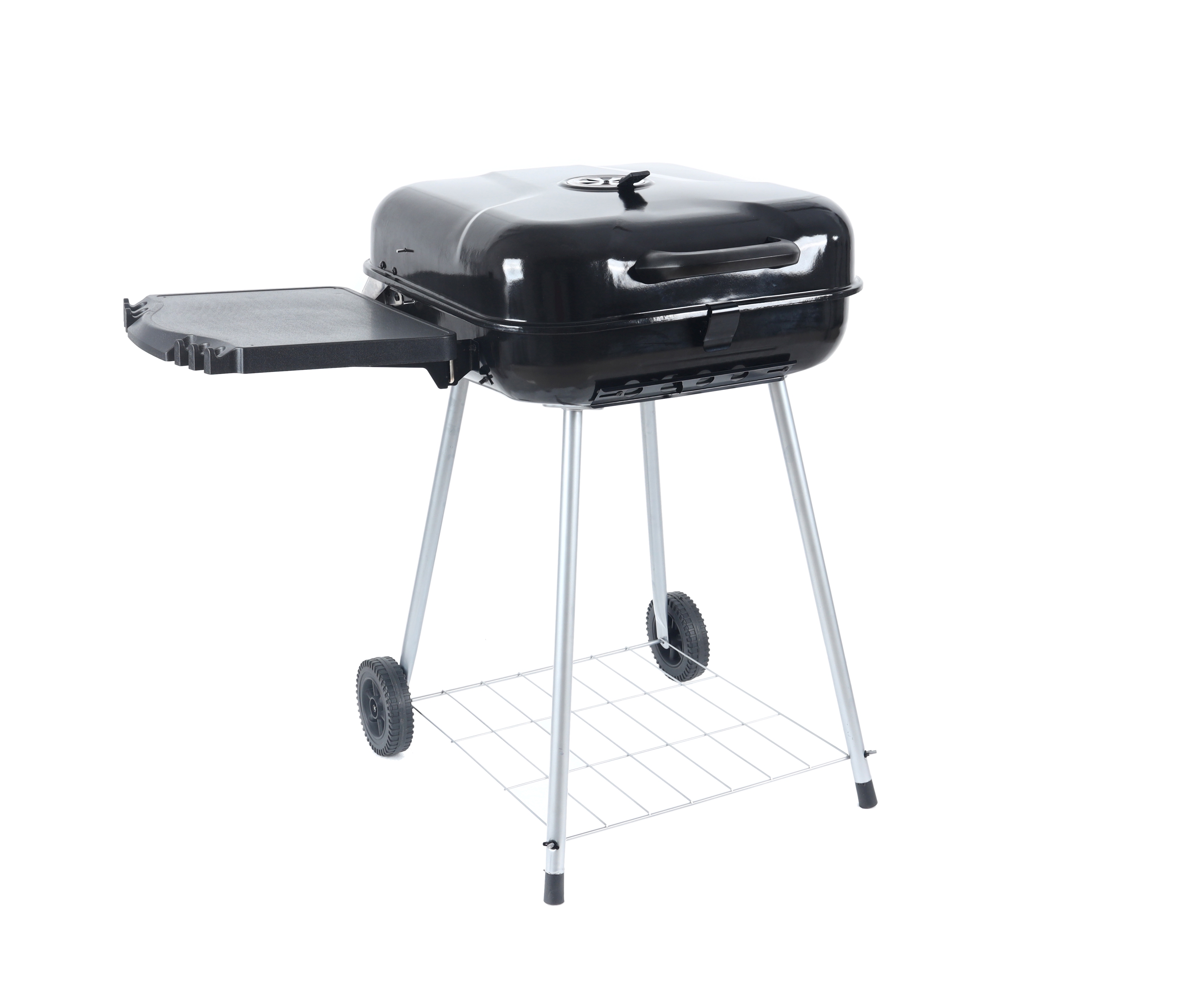 RevoAce 22 Square Steel Charcoal Grill with Foldable Side Shelf Black Walmart