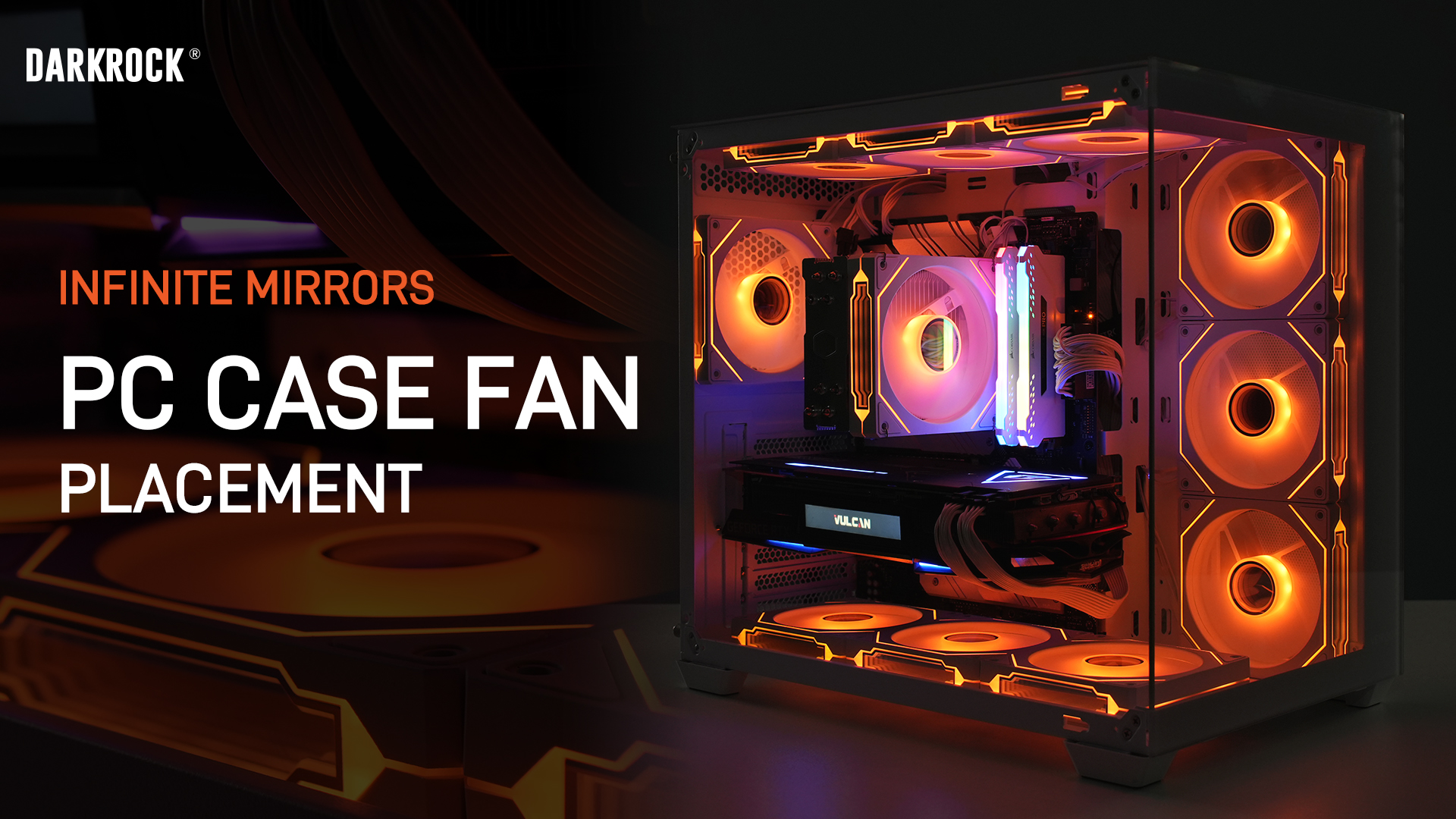 thumbnail video image 2 of DARKROCK F120-3 in 1 120 mm Infinite Mirror Design Case Fans with PWM Control & ARGB Effect, Hydraulic Bearing for Low-Noise Operation - Suitable for Most PC Cooling Systems - White, 2 of 10