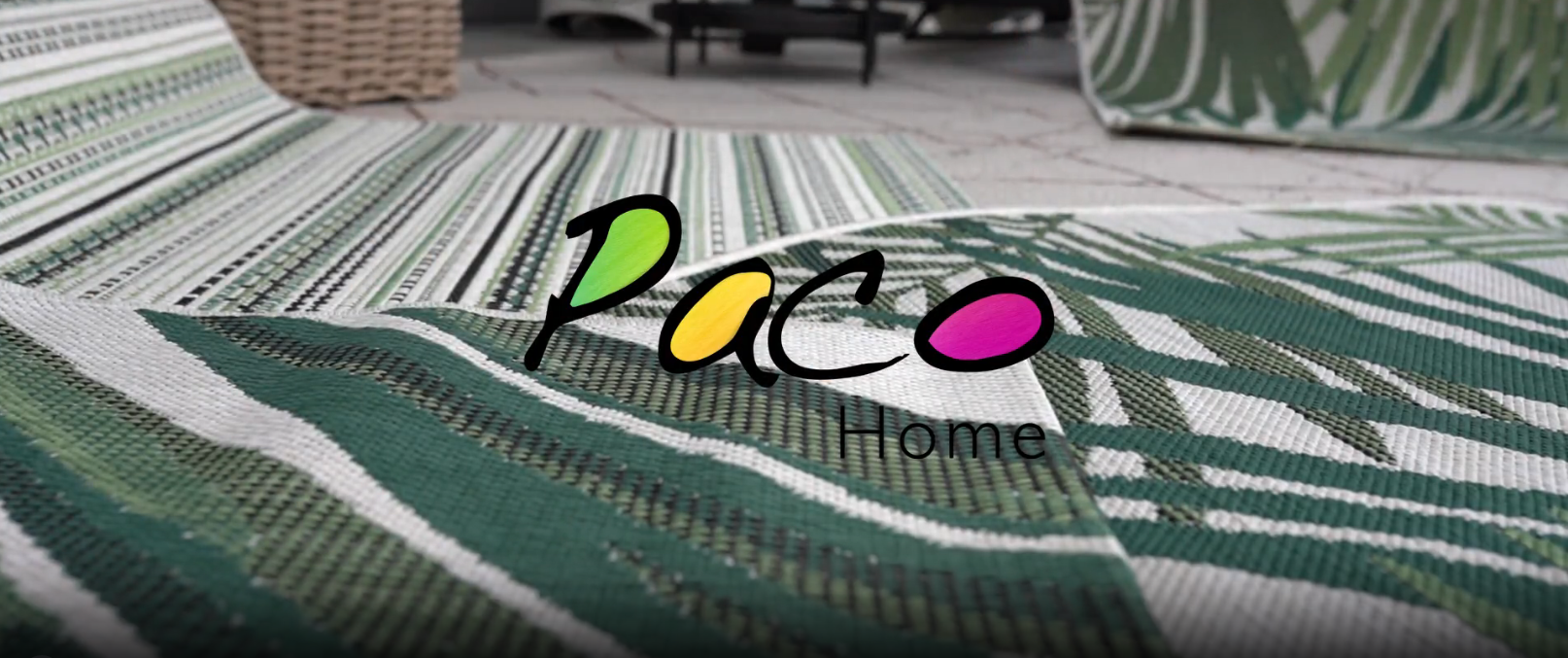 thumbnail video image 2 of In- & Outdoor Rug Jungle Design with Palm Trees in Green Black, 2 of 6