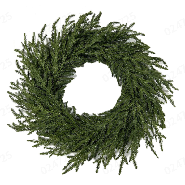 thumbnail video image 2 of Pine Wreath - Christmas Wreaths for Front Door - Real Touch Pine Wreath - Large Artificial Green Wreaths for Walls Windows Porches Farmhouse Indoor Outdoor Home Decor（22in）, 2 of 7