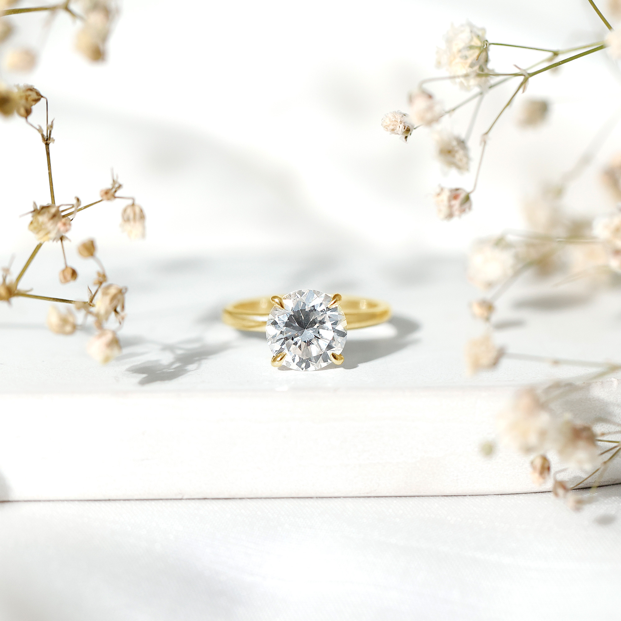 thumbnail video image 2 of Rosec Jewels Certified Lab Grown Diamond Solitaire Engagement Ring 2 Carat - 9 mm - EF-VS Grade, 10K White Gold, US 11.00, 2 of 9