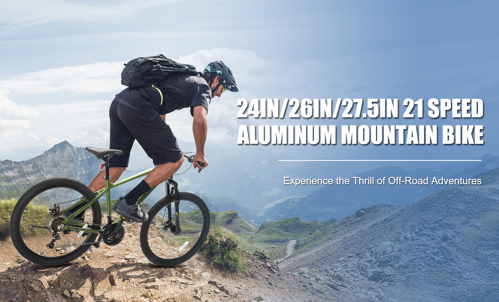 thumbnail video image 2 of UBesGoo 24in Mountain Bike for Adults, Aluminum Frame Lightweight 21 Speeds Men/Women Bike with Dual Disc Brake, Twist Shifters, Green, 2 of 12