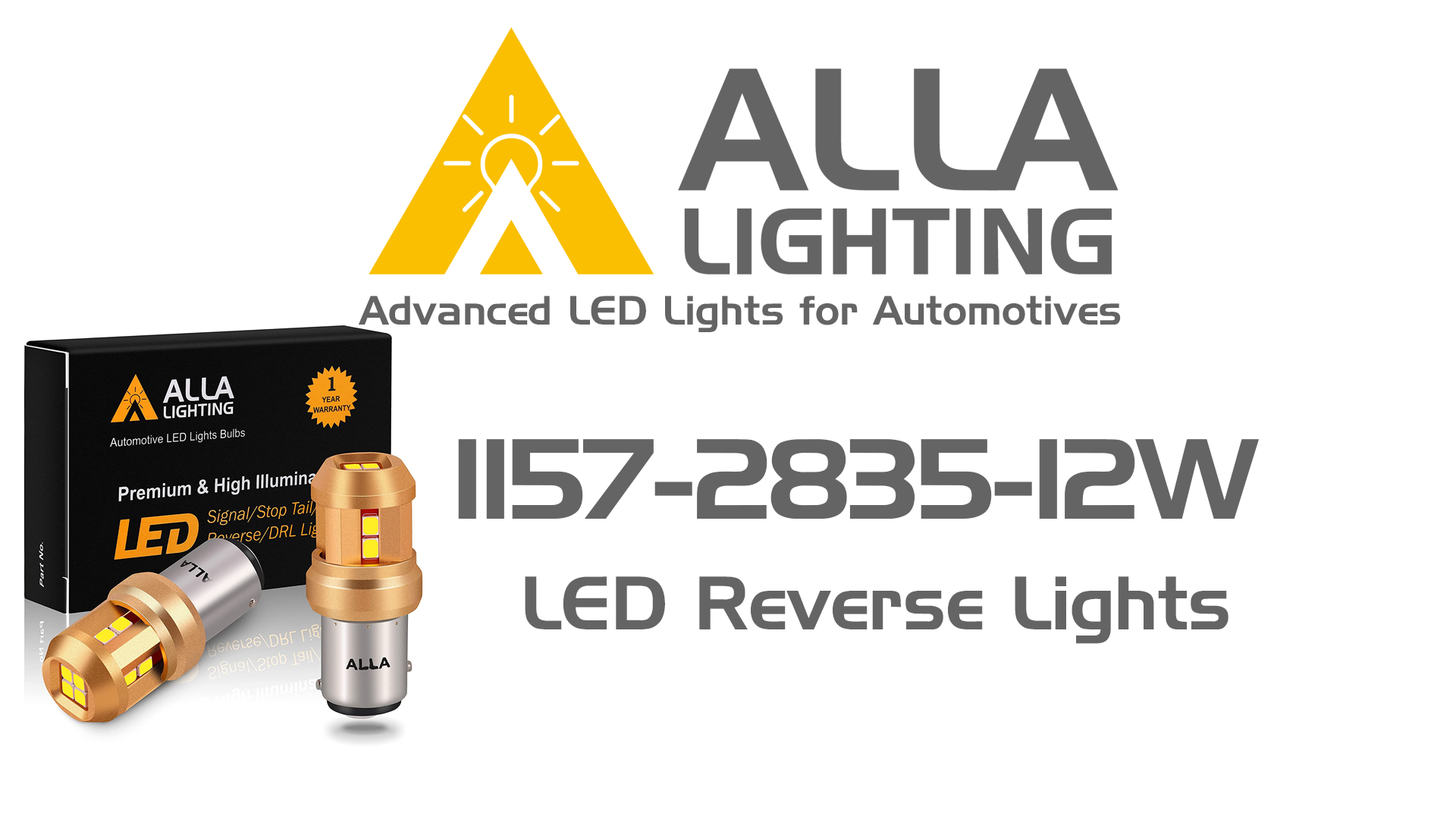 thumbnail video image 2 of Alla Lighting Miniature 12V BAY15D Base 7528 1157 LED Bulbs, 6000K Xenon White, Super Bright Signal, Backup Reverse, Brake, Tail Lights, DRL Replacement 2056 3496 P21/5W 1034, 2 of 8