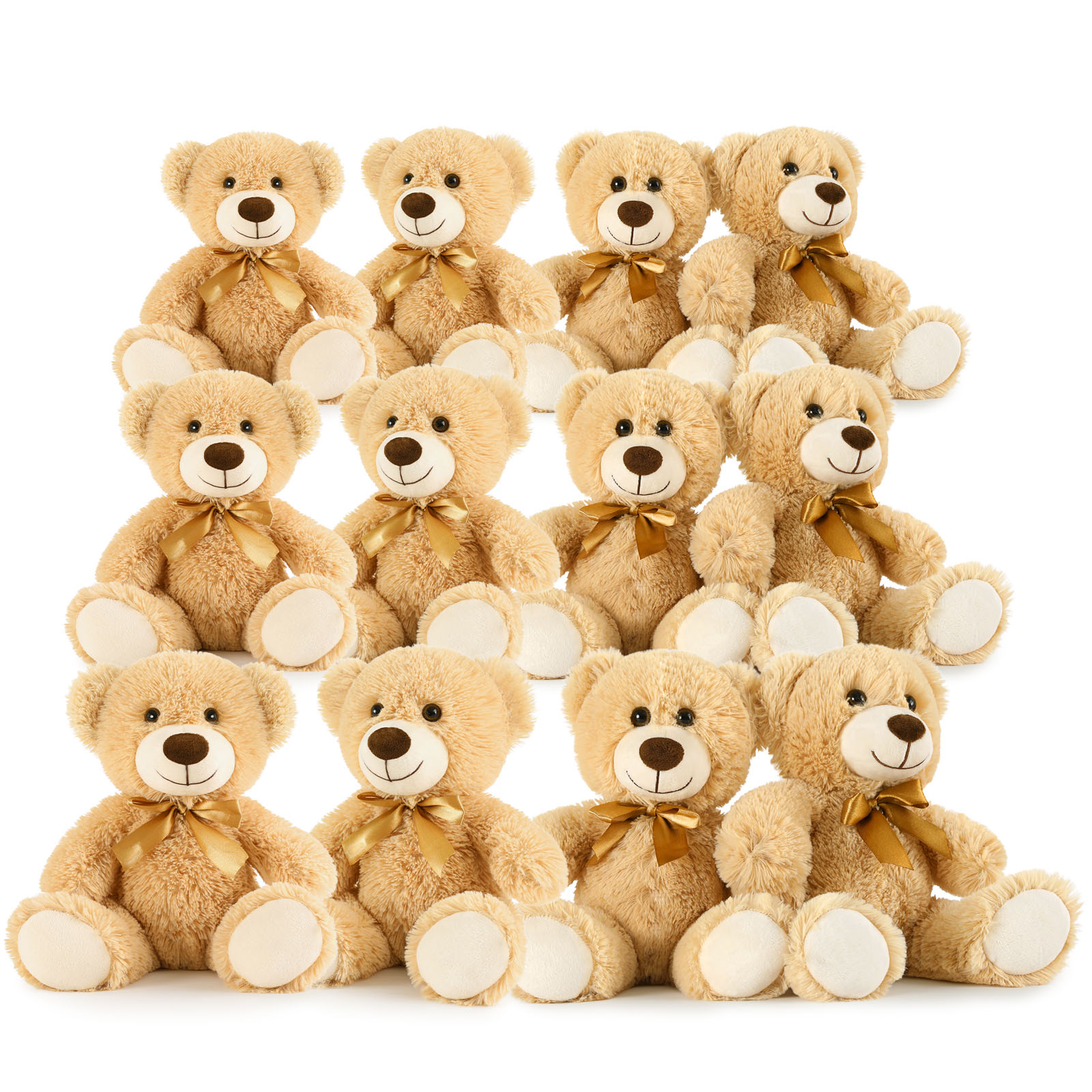 thumbnail video image 2 of MaoGoLan 12 Packs Teddy Bear 14" Bulk Stuffed Animals Baby Shower Plush Toy, 2 of 10