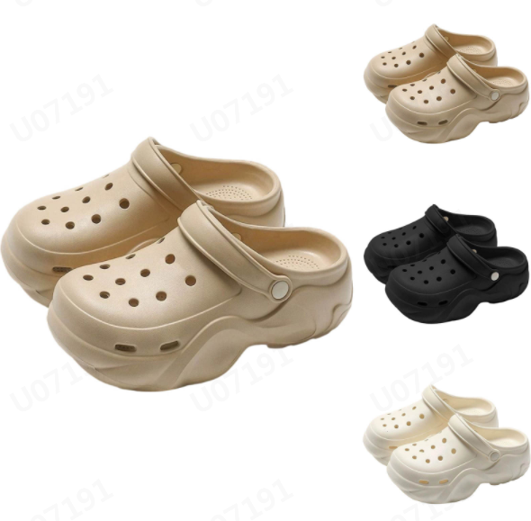 thumbnail video image 2 of GPOECD Women's Comfortable Slip On Clogs Lightweight Soft Sole Thick Platform Sandals Breathable Casual Walking Shoes Unisex Design Khaki,39-40, 2 of 6