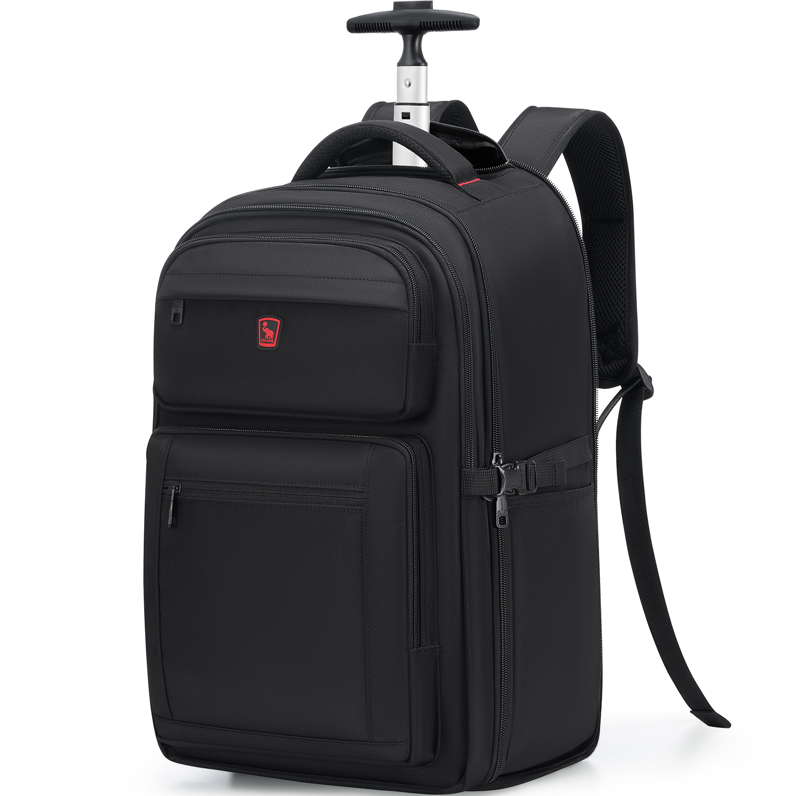 thumbnail video image 2 of OIWAS Rolling Laptop Backpack and Book Bag with Wheels, 17 inch, for Travel Commuter School Business Adults Women Men, 2 of 9