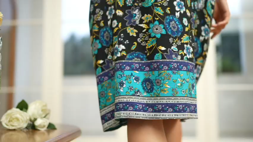 thumbnail video image 2 of Avidlove Women Button Down Nightgown Short Sleeve House Coat with Pocket Print Sleepwear House Dress, 2 of 5