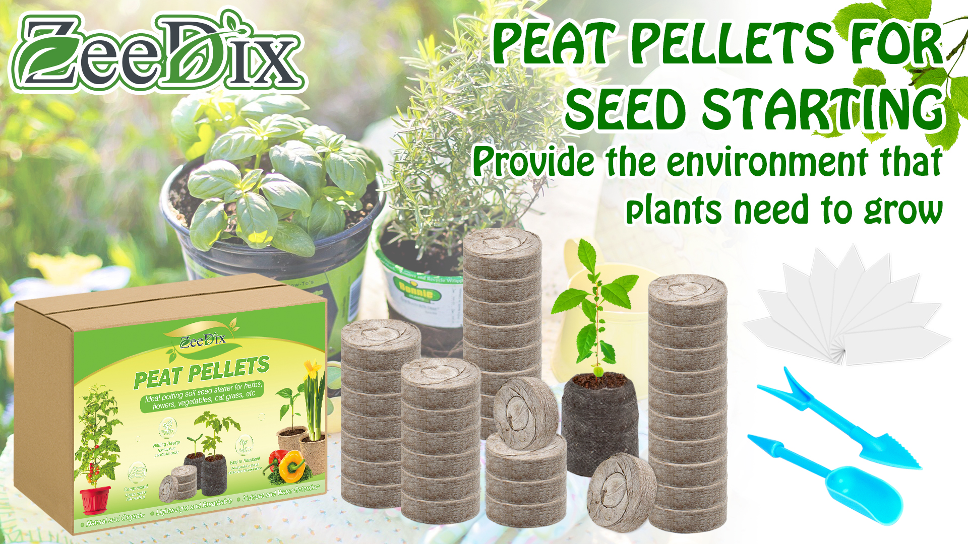 thumbnail video image 2 of ZeeDix 30mm 200Pcs Compressed Peat Pellet Fiber Soil Plant Seed Starters - Nursery Plugs Pallet Seedling Soil Block Compressed Garden Block for Planting, 2 of 8