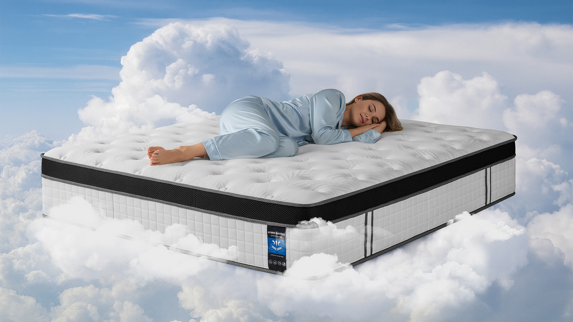 thumbnail video image 2 of Queen Rose 12'' Full Size Mattress Hybrid Memory Foam Mattress, Medium Firm, Pressure Relief, Mattress in a Box, 2 of 14