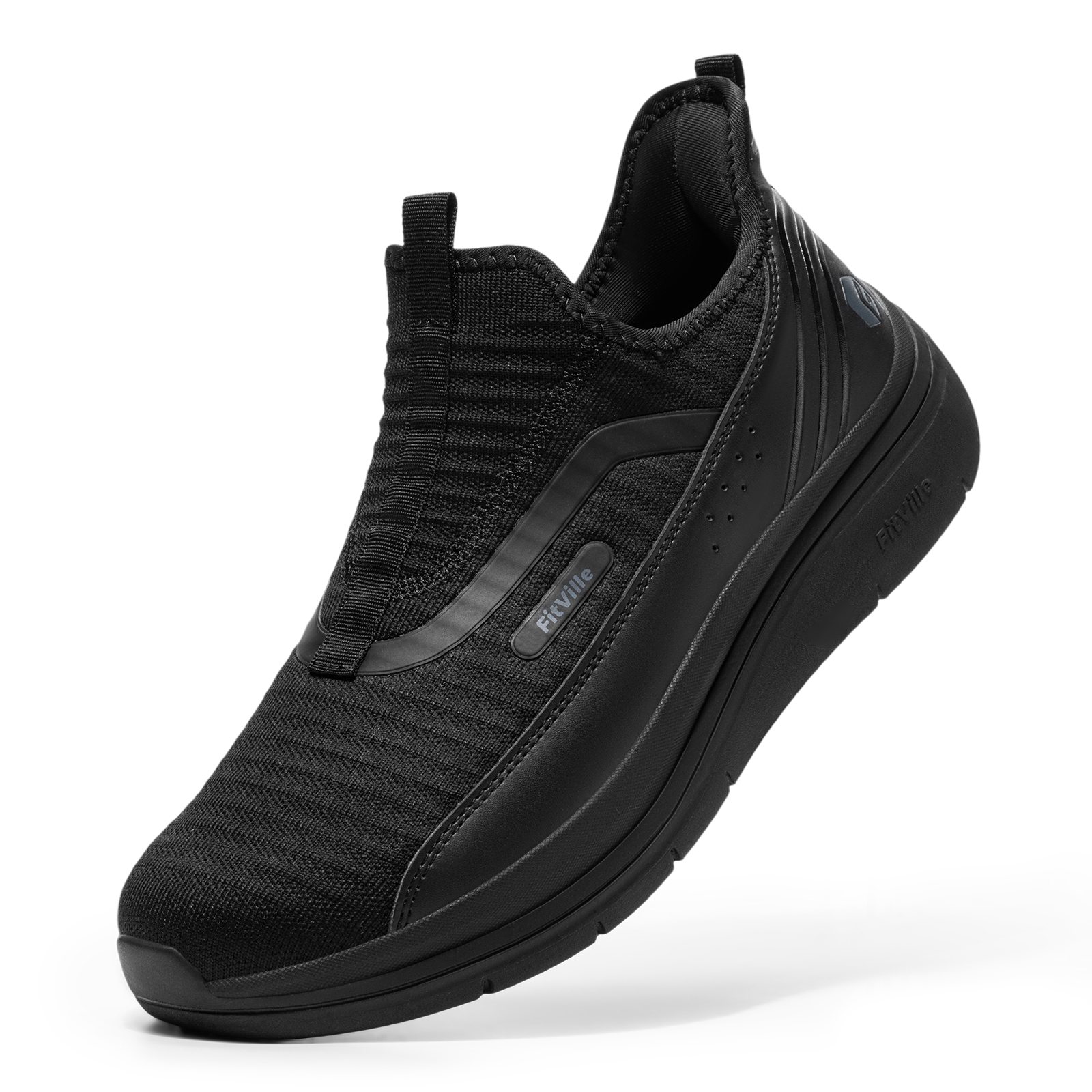 thumbnail video image 2 of FitVille Extra Wide Mens Slip on Walking Shoes with Arch Support Sneakers for Men, 2 of 7