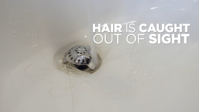 thumbnail video image 2 of SinkShroom Bathroom Sink Drain Protector Stainless Steel Hair Catcher with StopShroom Stopper Included, Rust Resistant, Easy to Clean, Durable Design, 2 of 12