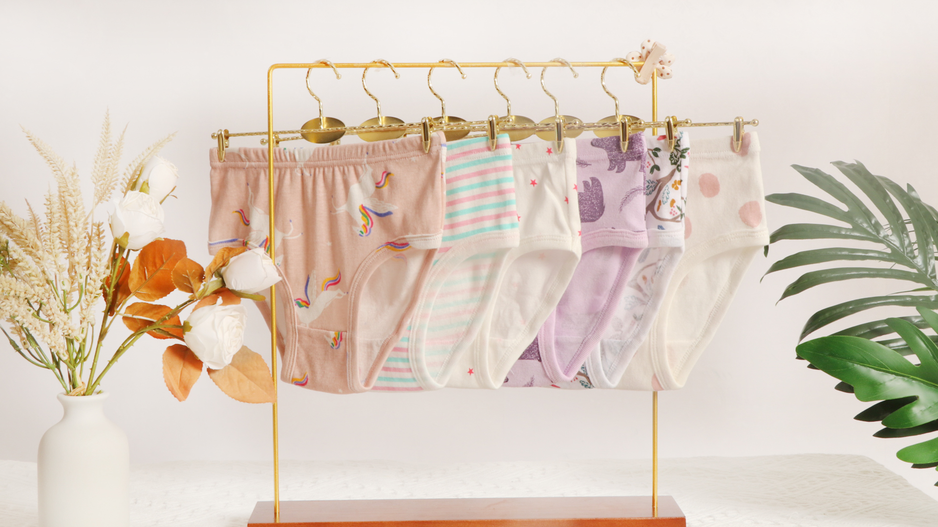 thumbnail video image 2 of FamilyBlisst Little Girls 12-Pack 100% Cotton Underwear - Cute Print Panties, Size 5, 2 of 8
