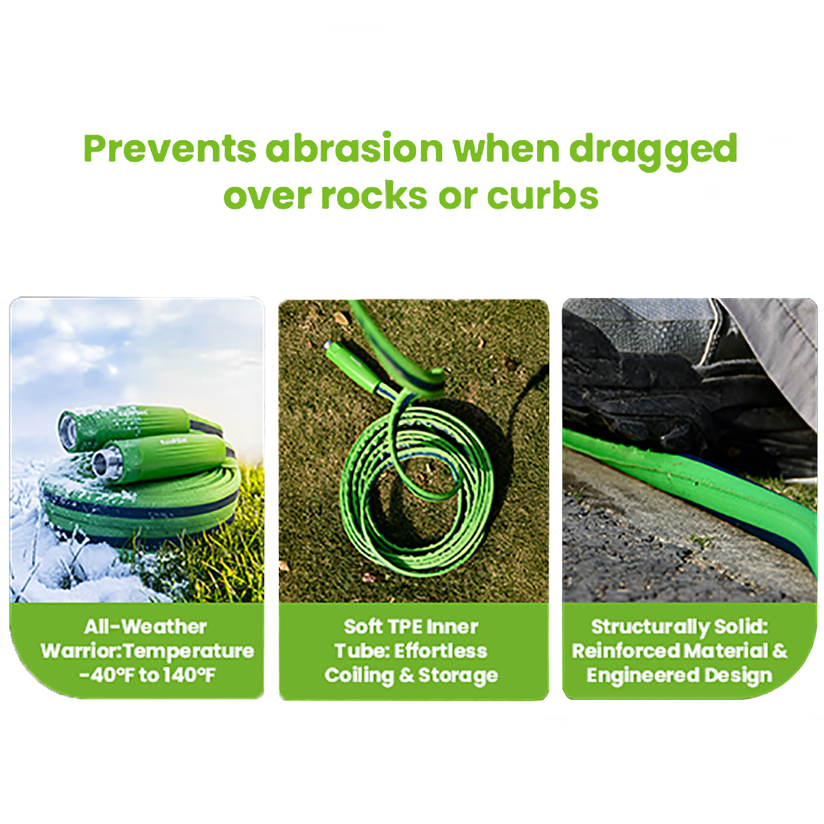 thumbnail video image 2 of RainPoint 15FT Garden Hose with Hose Nozzle,60% Lighter TPE Anti-Kink Water Hose Anti-Kink Flexible Hose,3/4" Fittings, 2 of 14