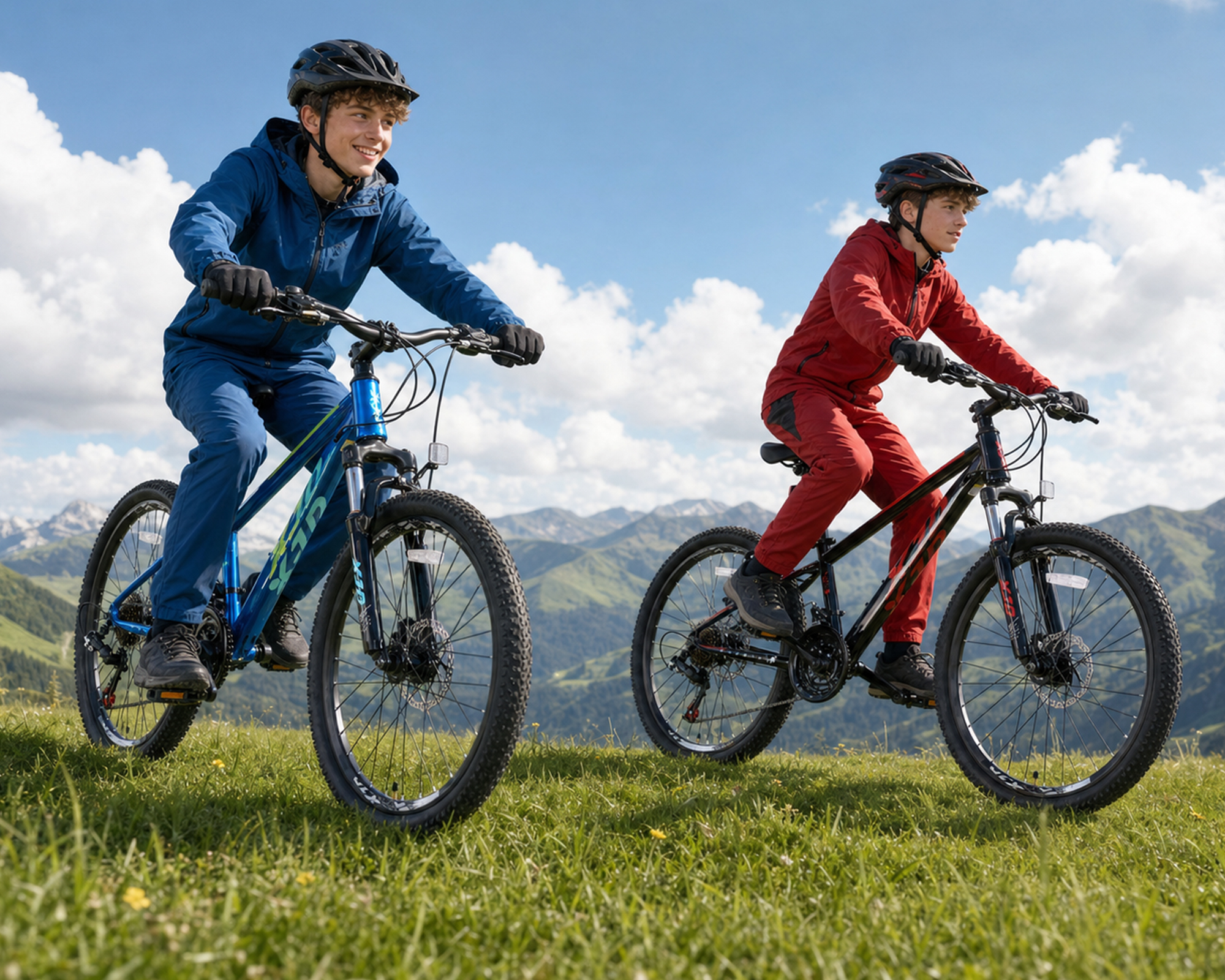 thumbnail video image 2 of XJD 24 Inch Kids Mountain Bike , 21-Speed, Front Suspension & Dual Disc Brakes, 20 24inch Teen Bike 6-14 Years Old, Man Mountain Bike For boy, Blue, 2 of 17