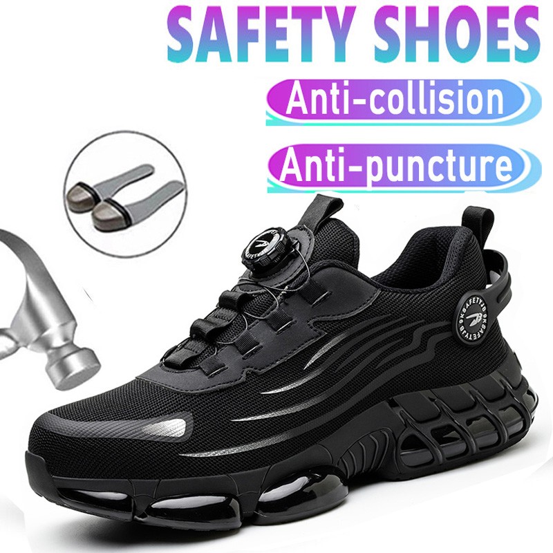 thumbnail video image 2 of Steel Toe Shoes for Men Lightweight Safety Shoes Comfortable Steel Toe Sneakers Warehouse Industry Work Shoes, 2 of 13