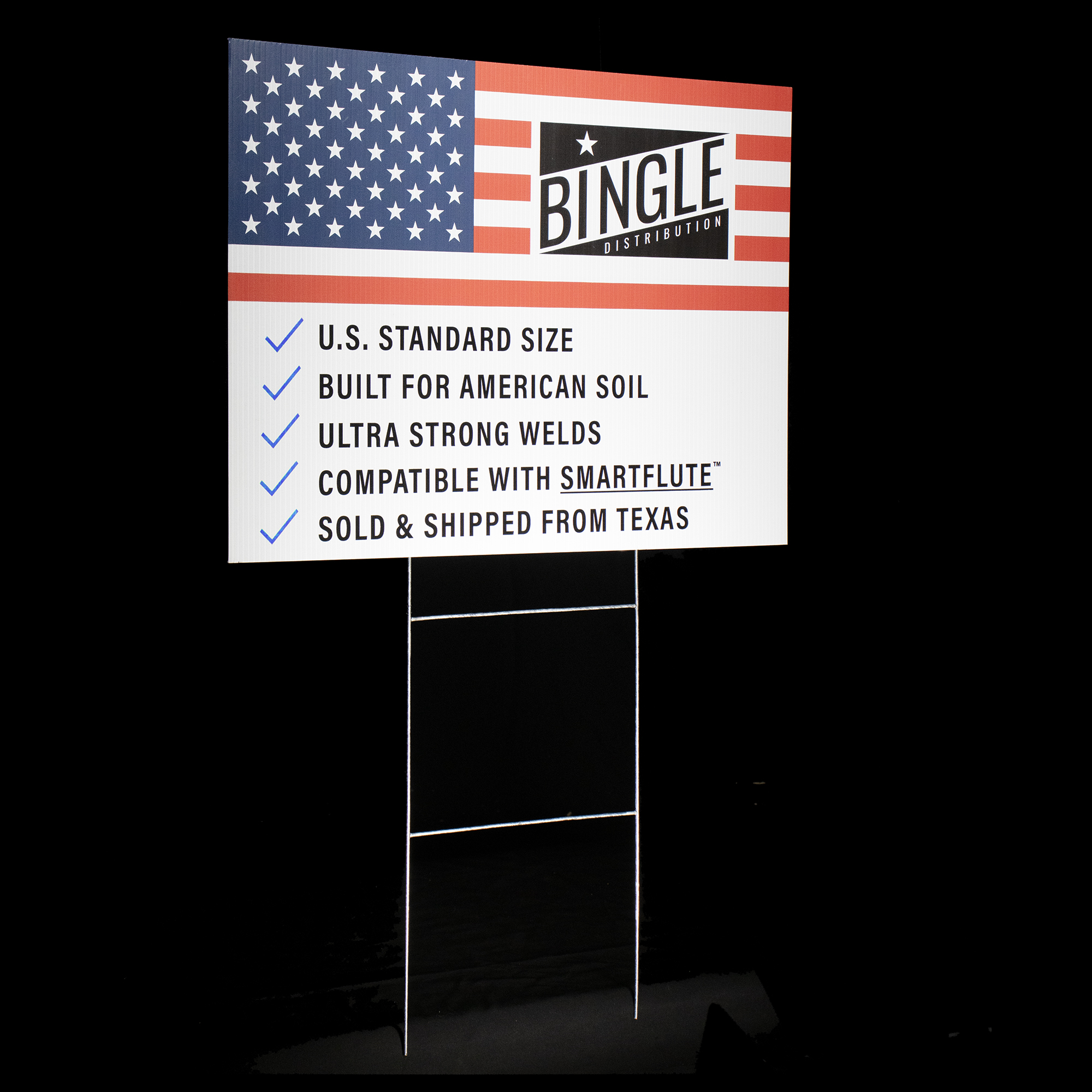 thumbnail video image 2 of BINGLE 10x24" Yard Sign-Stakes 50 count Galvanized Steel Heavy Duty Frames, 2 of 7