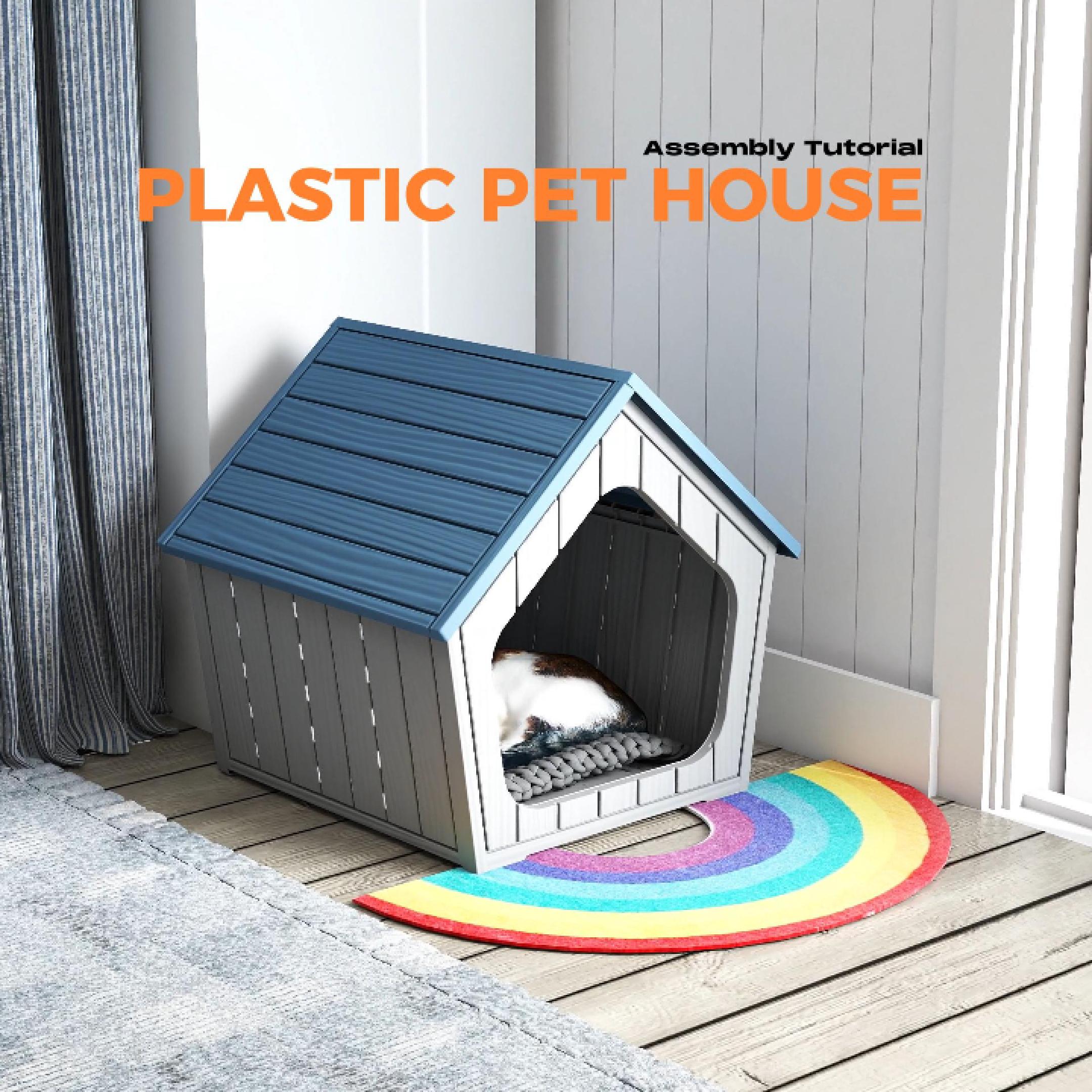 thumbnail video image 2 of Outdoor Waterproof Cat House,23.43×22.64×22.8 Inches,Insulated Cat Shelter Feral for All Seasons,Easy to Assemble,Suitable for Cats and Small Dogs, 2 of 8
