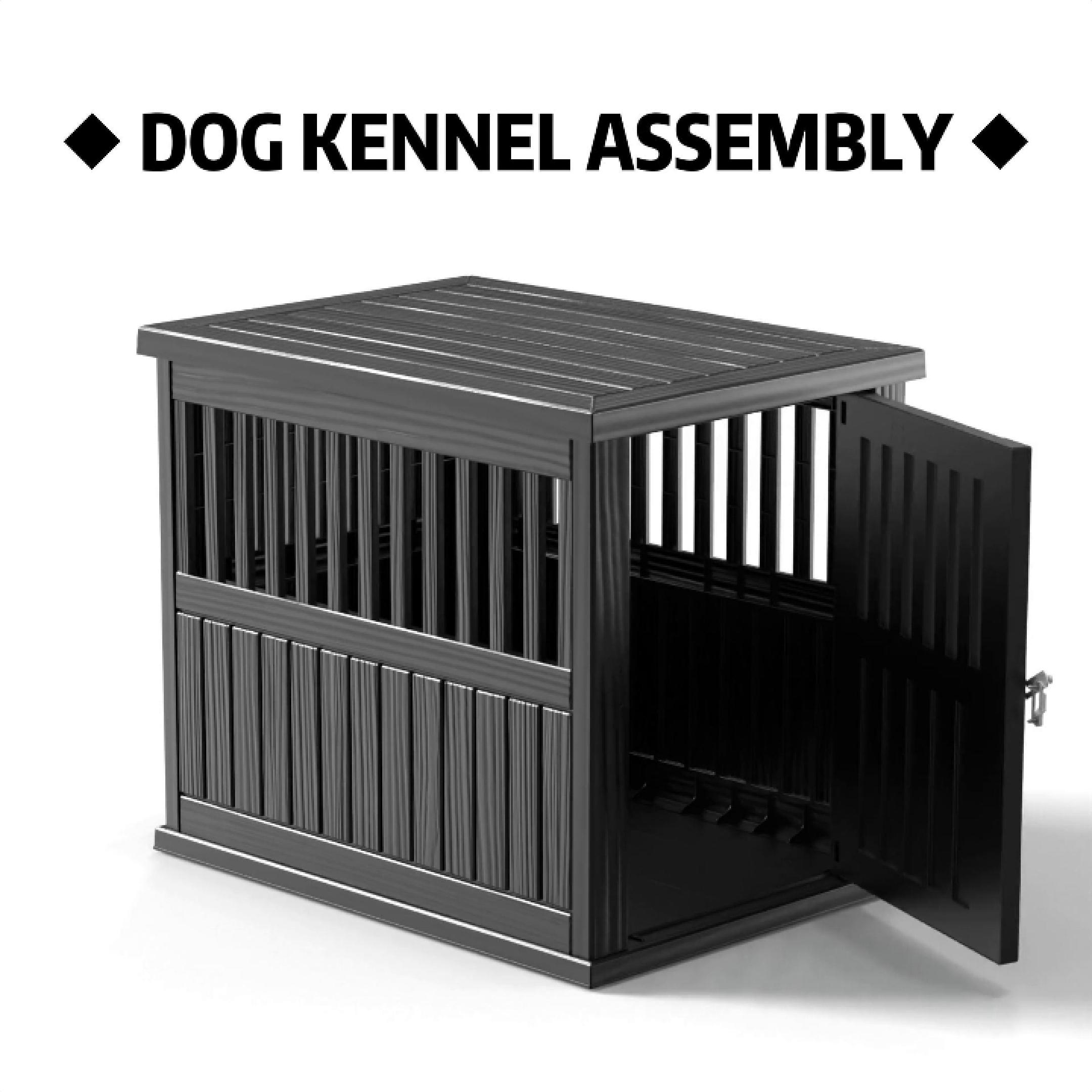 thumbnail video image 2 of EasyUp Dog Crate Furniture End Table Night Stand Furniture with Lockable Latch for Small to Large Dogs Side End Table, Modern Dogs Kennel Indoor, 2 of 9