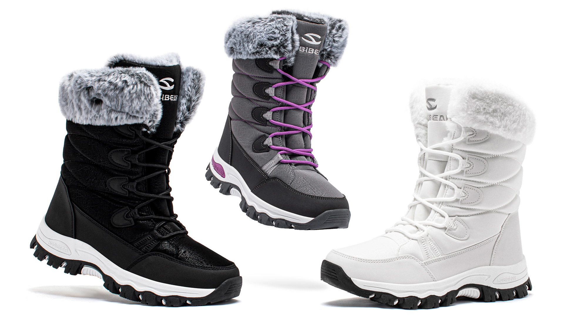 thumbnail video image 2 of GUBARUN Boys Girls Winter Snow Boots Waterproof Insulated Faux Fur Lined Mid-Calf Booties, 2 of 7