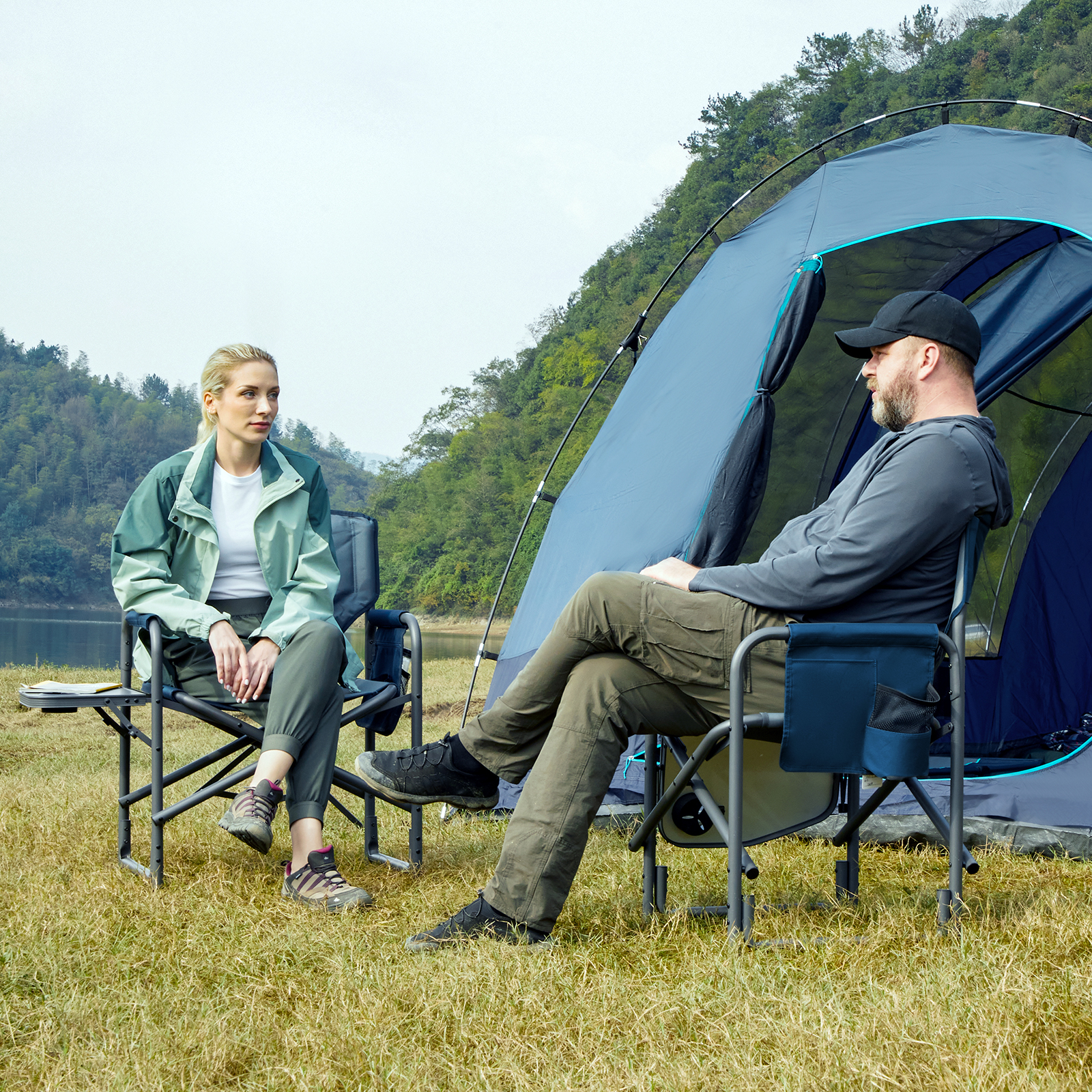 TIMBER RIDGE Folding Camping Chair, Portable Lightweight Aluminum