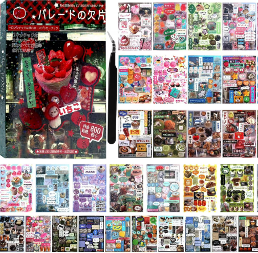 thumbnail video image 2 of Japanese Sticker Book, 45-Sheet Romantic Memory Series Manga Style Stickers for Journaling, Scrapbooking and DIY Craft Decoration, 2 of 7