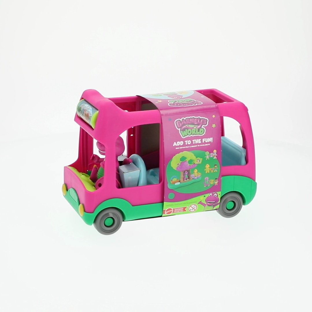 Fisher-Price Barney's World Adventure Bus Push-Along Toy & Barney